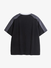 American Retro Patchwork Print T-shirt