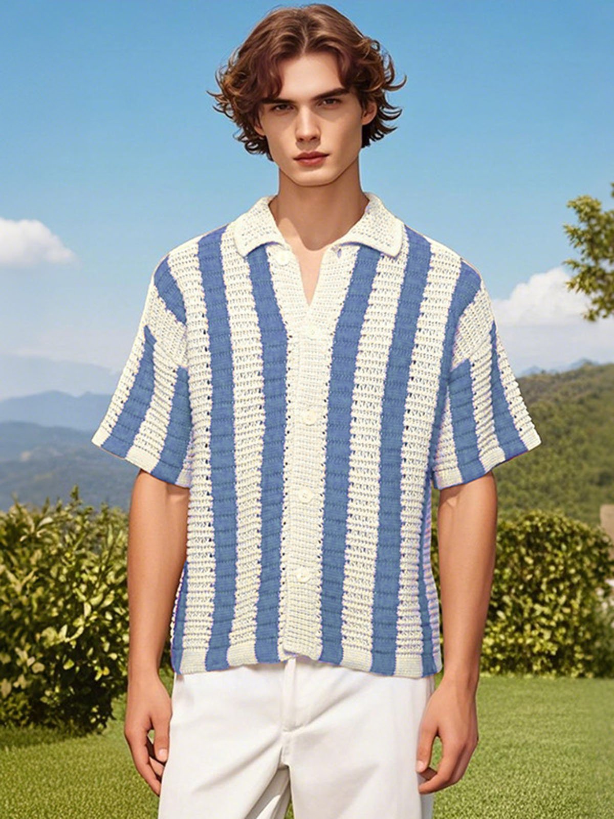 Cleanfit Striped Knit Cardigan Shirt