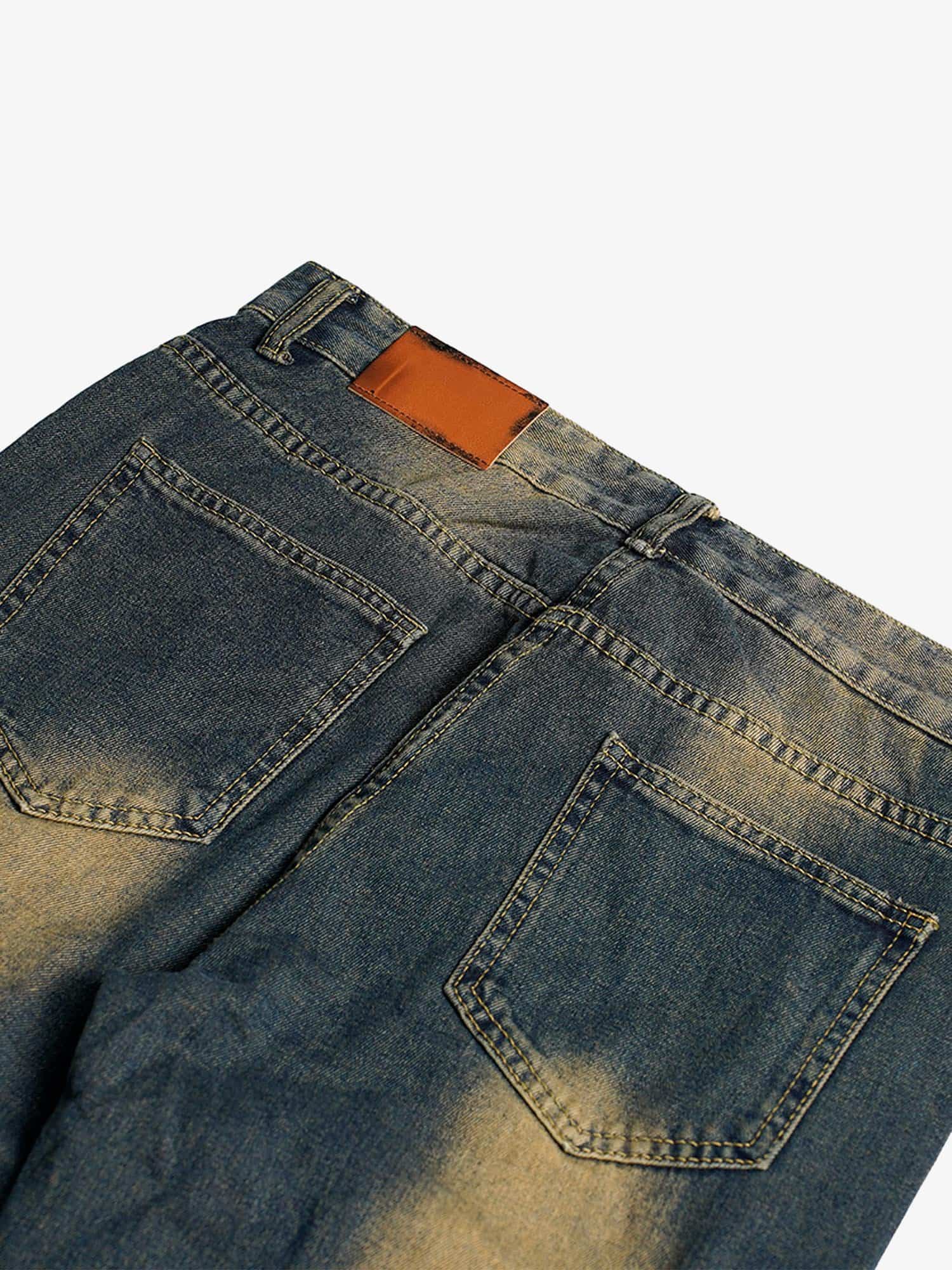 American Street Style Washed Distressed Jeans