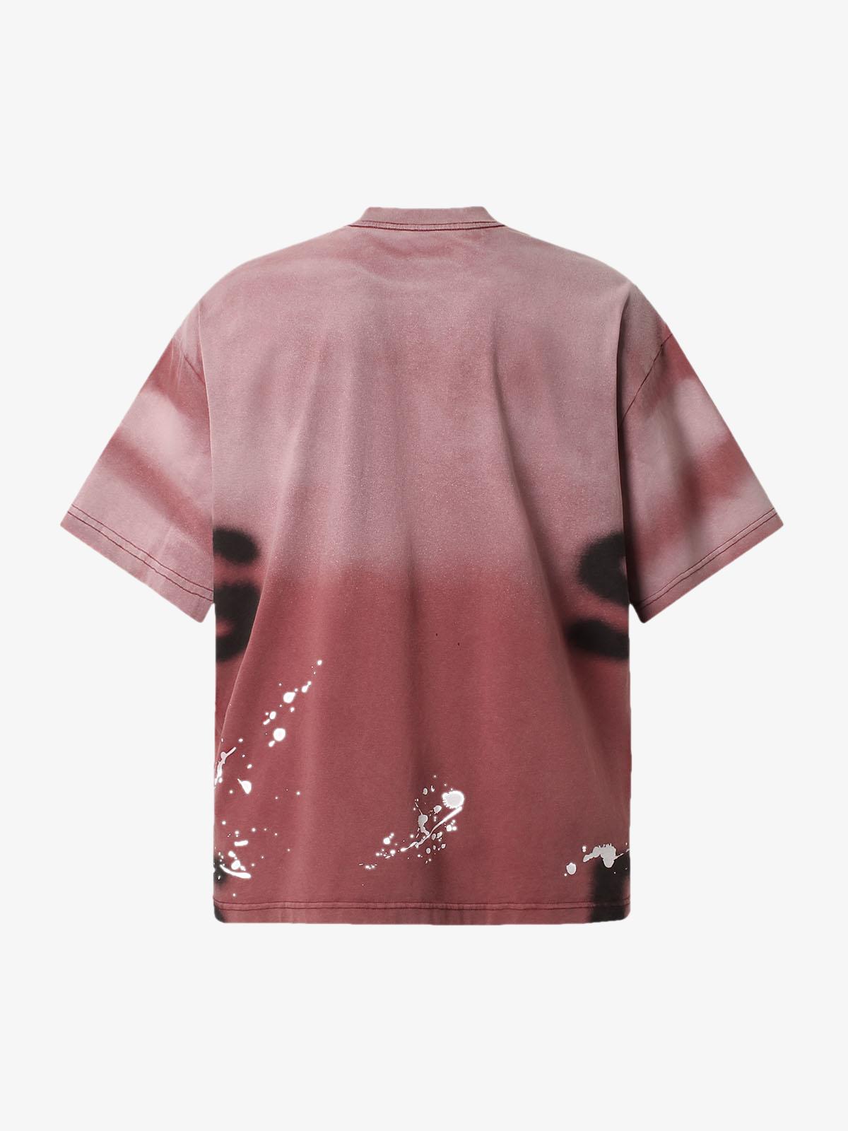 Ink Splash Letter Print T-Shirt
