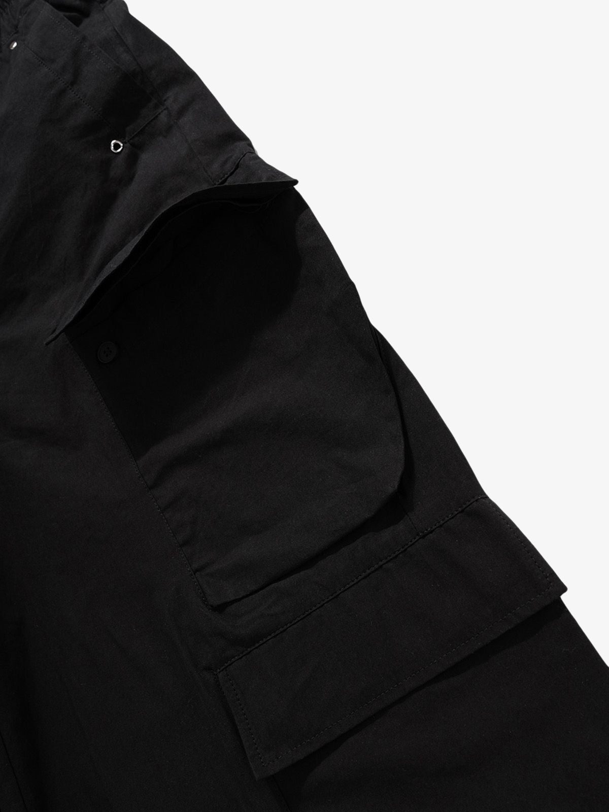 Woven Multi-Pocket Baggy Flared Pants