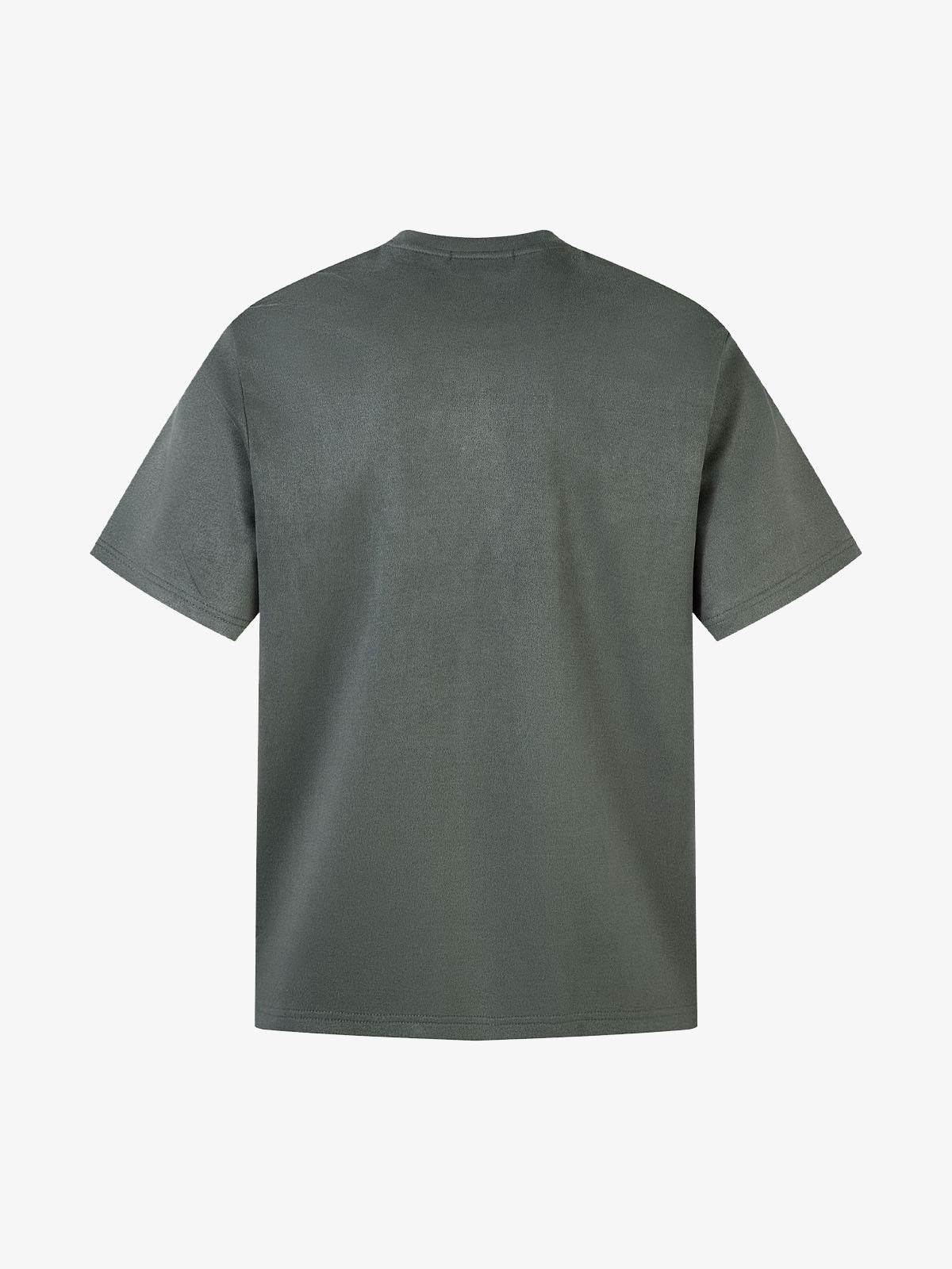 Retro Quarter Zip Up Suede Embroidered T-shirt