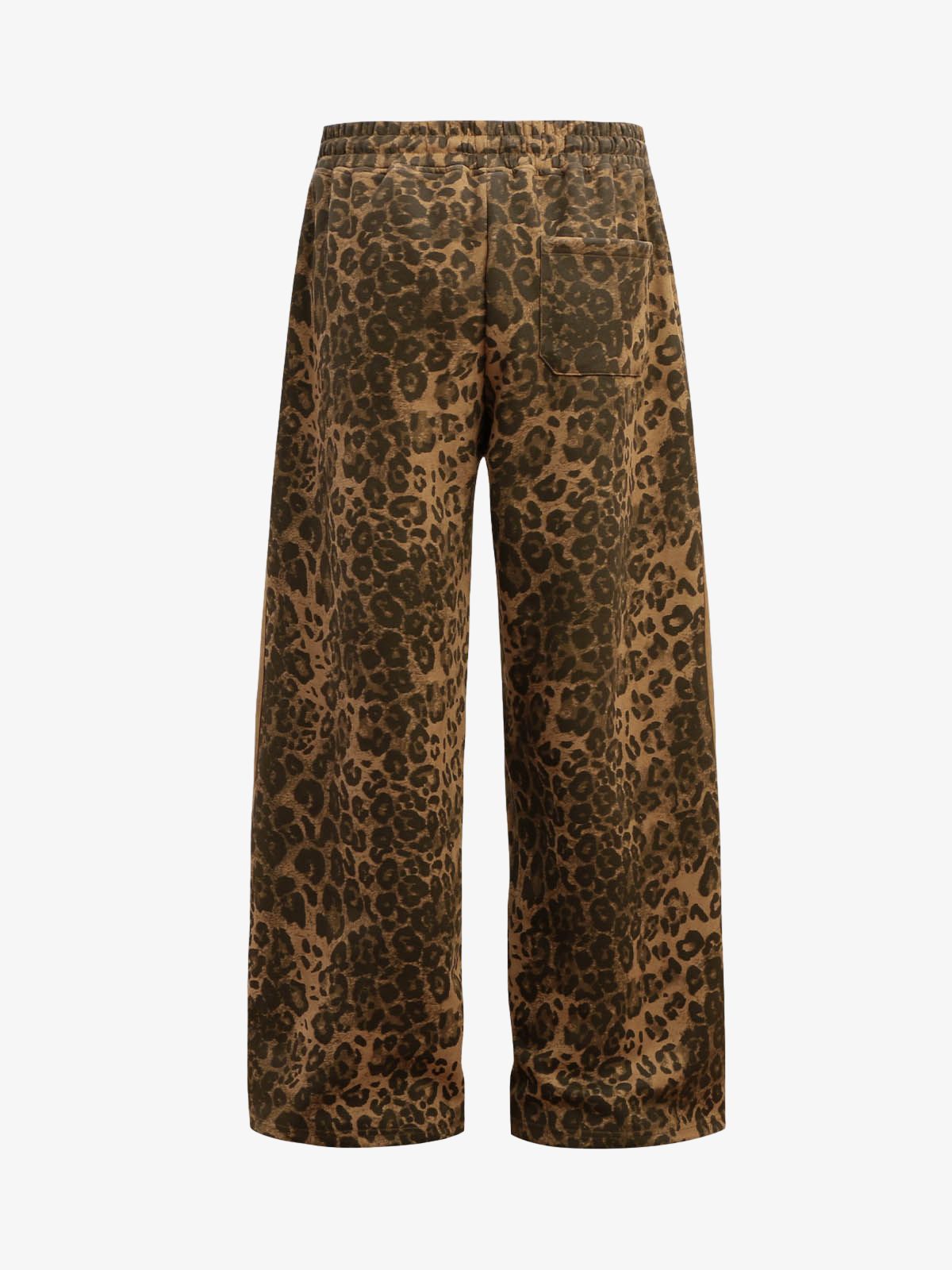 French Terry Cheetah Print Suede Tracksuit