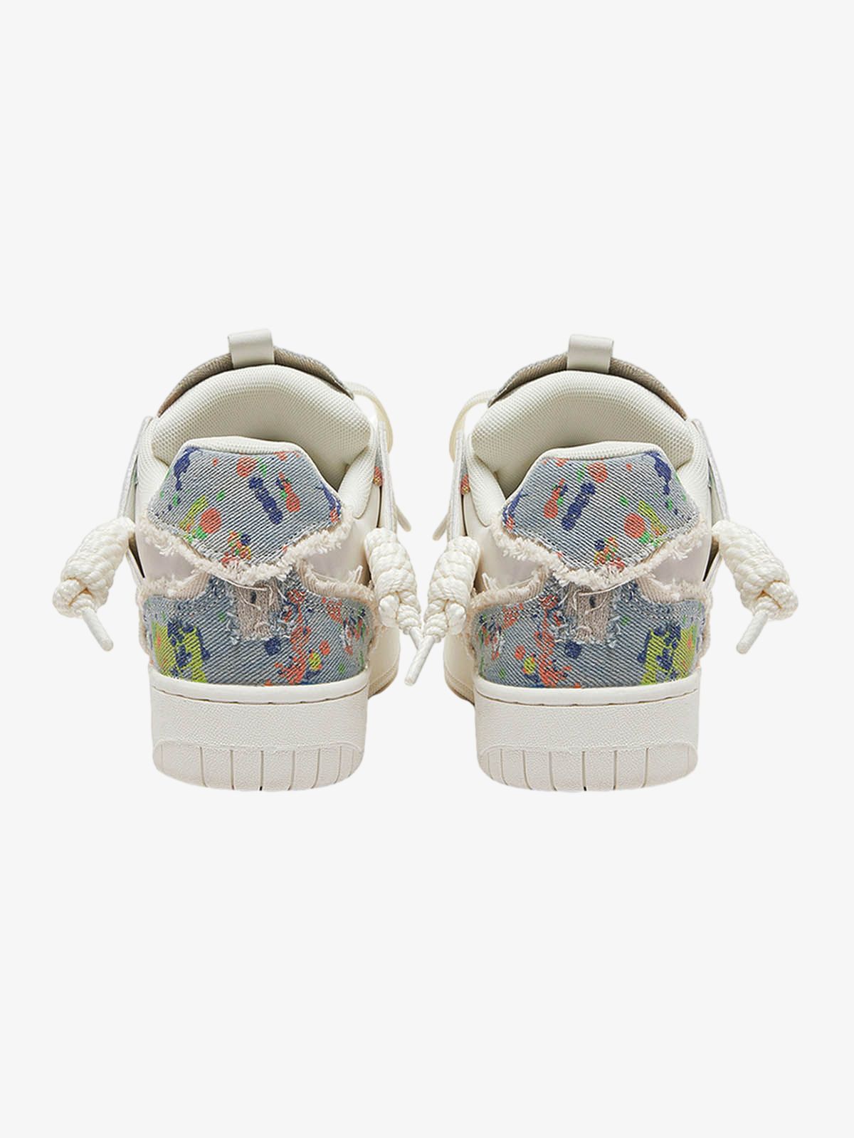 Rubber Sole Contrast Color Destruction Tassel Sneakers