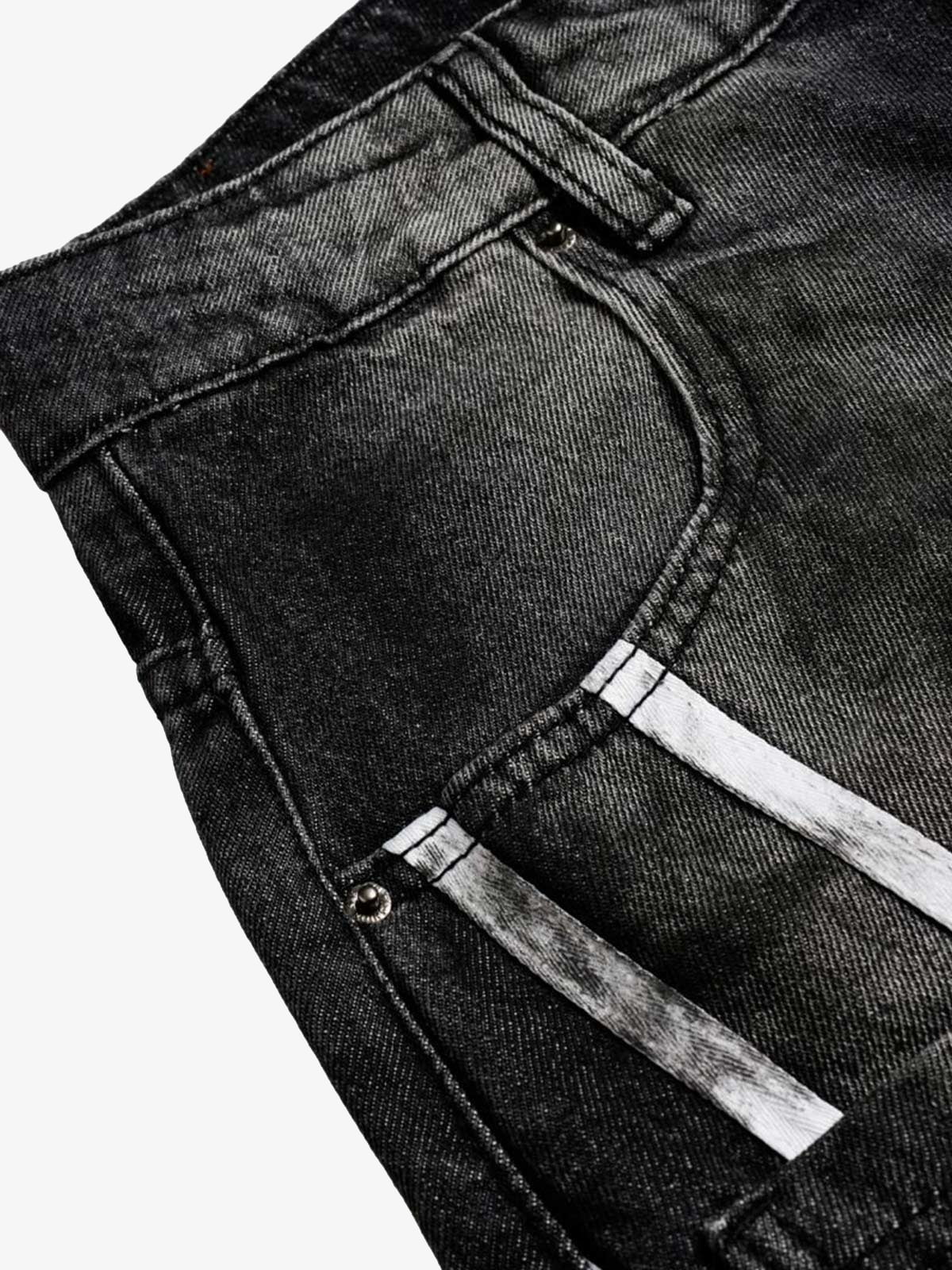 Street Stripe Dirty Dye Barrel Jeans