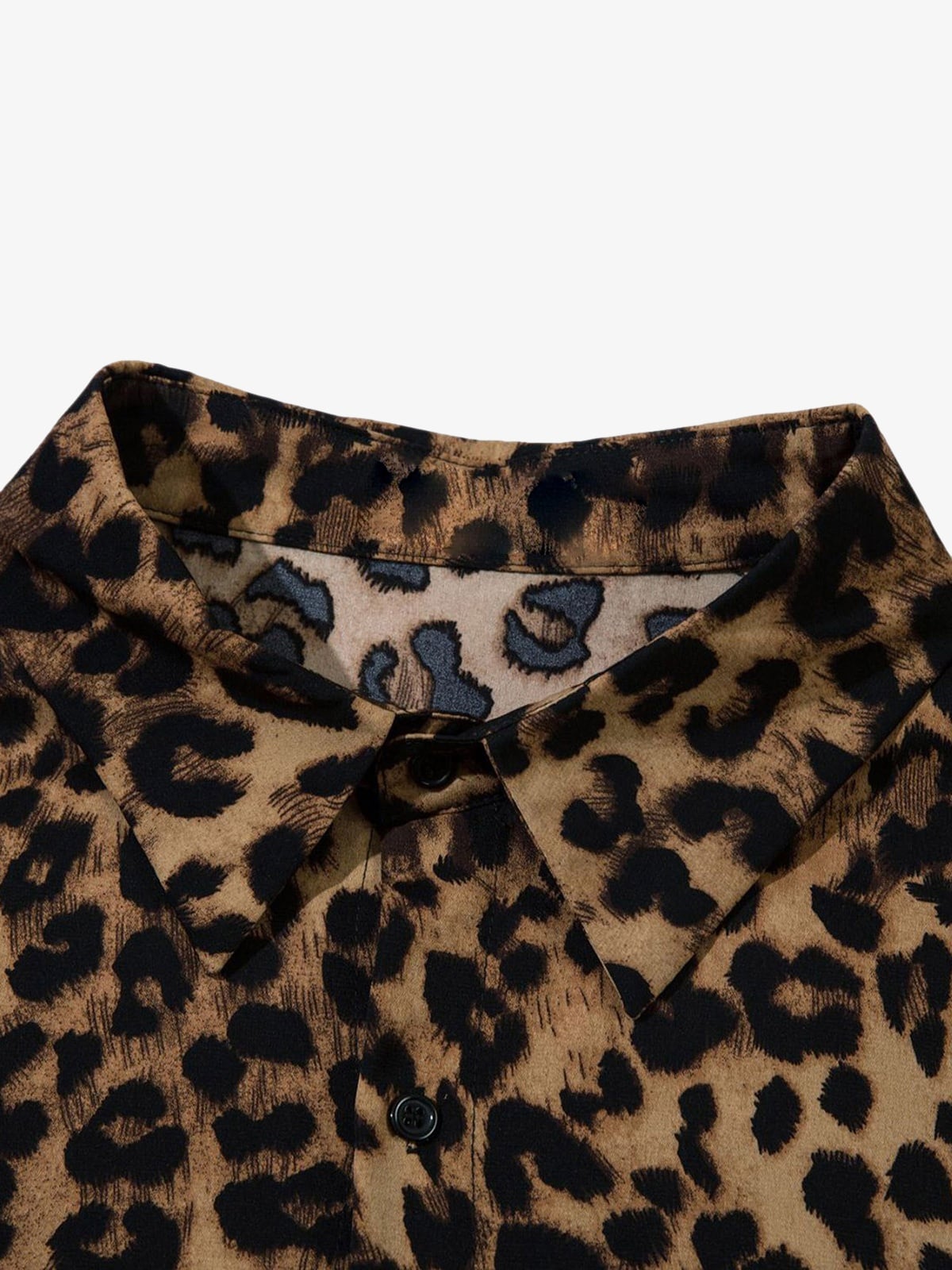 Vintage Wild Leopard Print Button-Up Shirt