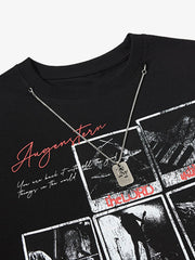 Graphic Rock Singer Print Metal Tag Vest