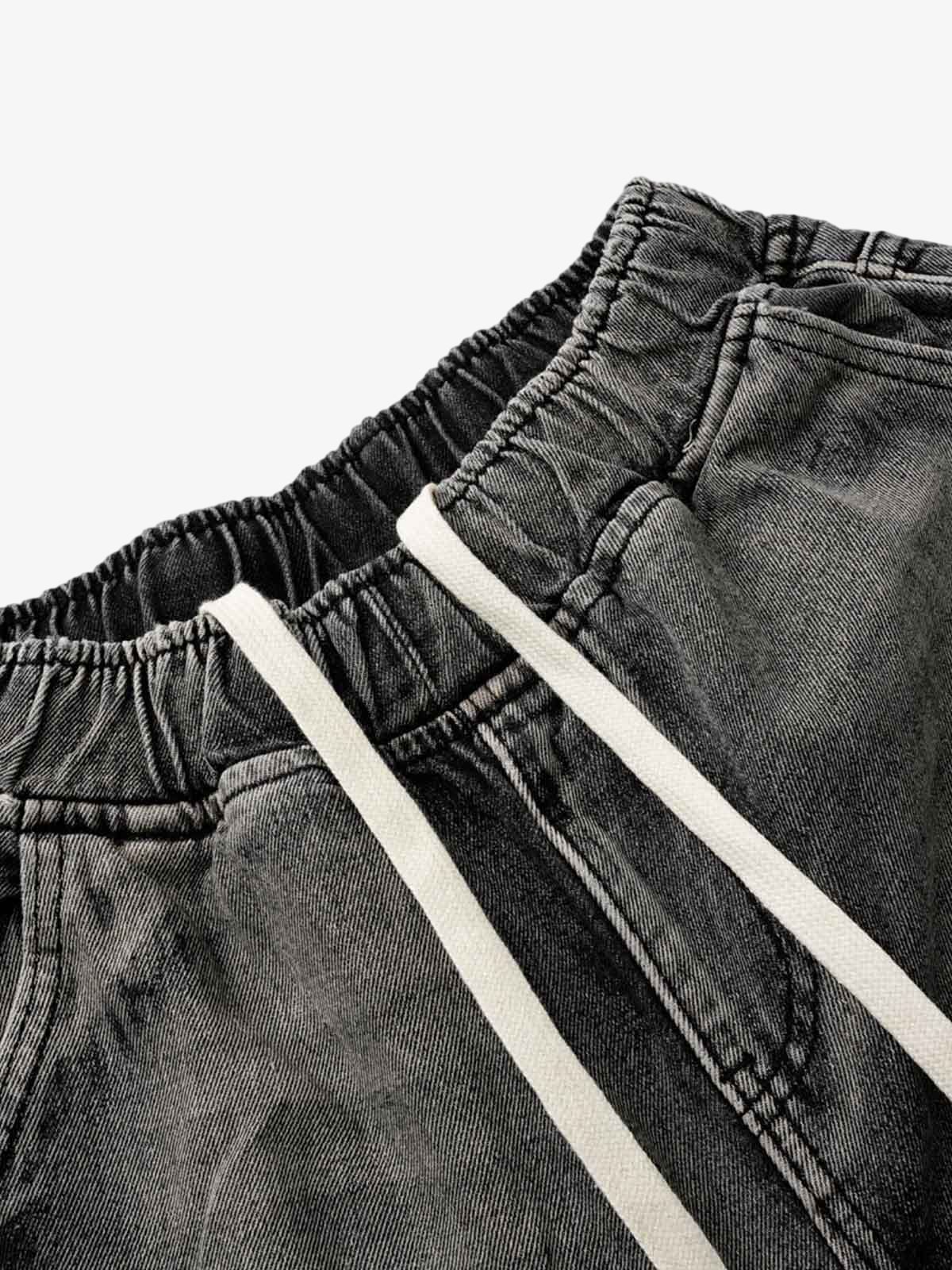 Washed Cargo Denim Shorts