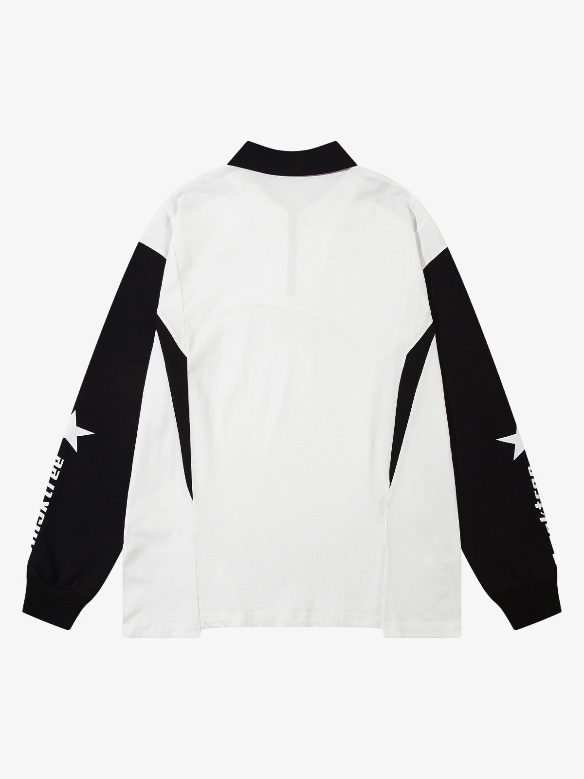 Star Contrast Color Long Sleeve Quarter Zipper Shirt