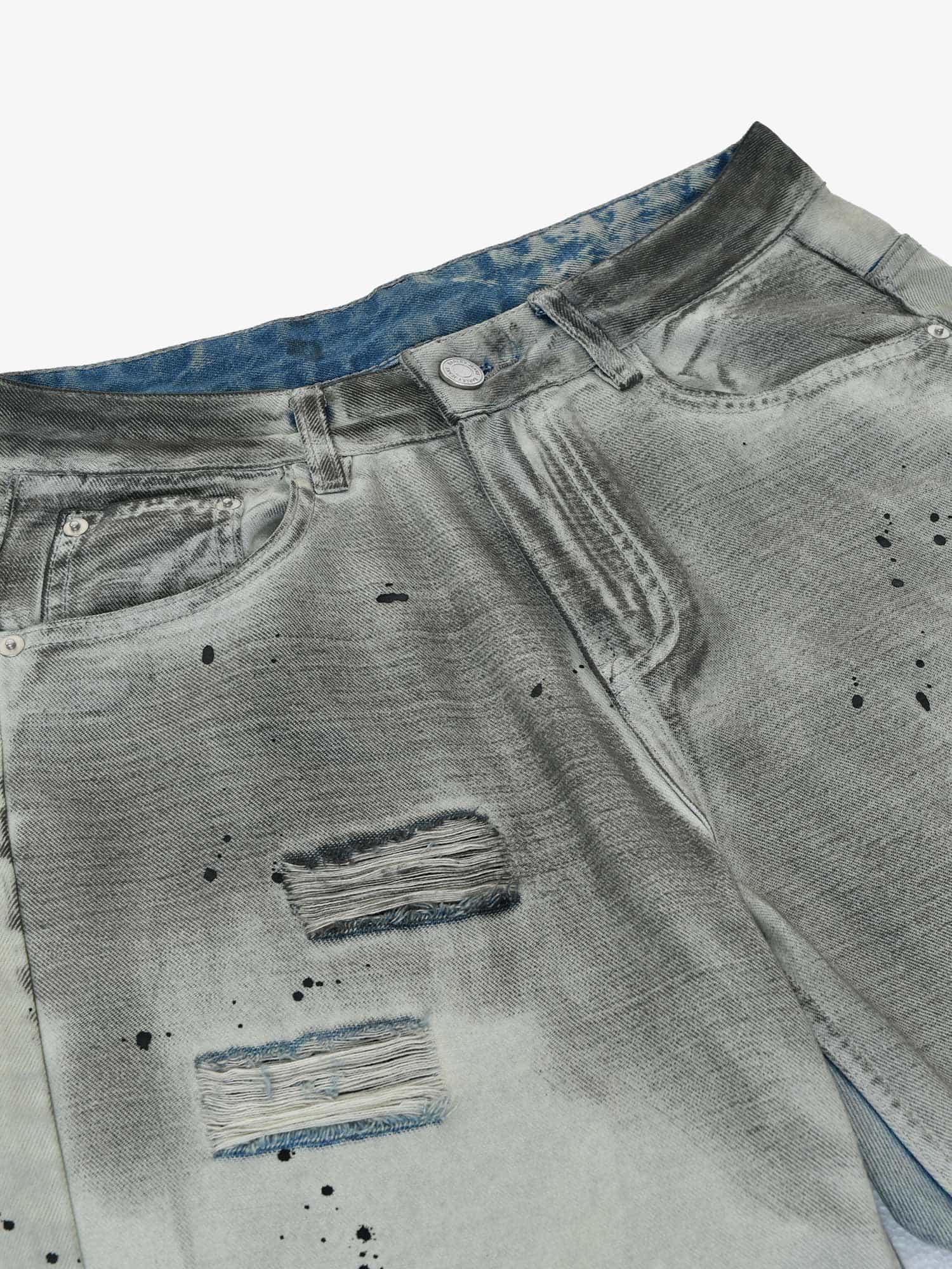 High Street Distressed Washed Ripped Jeans