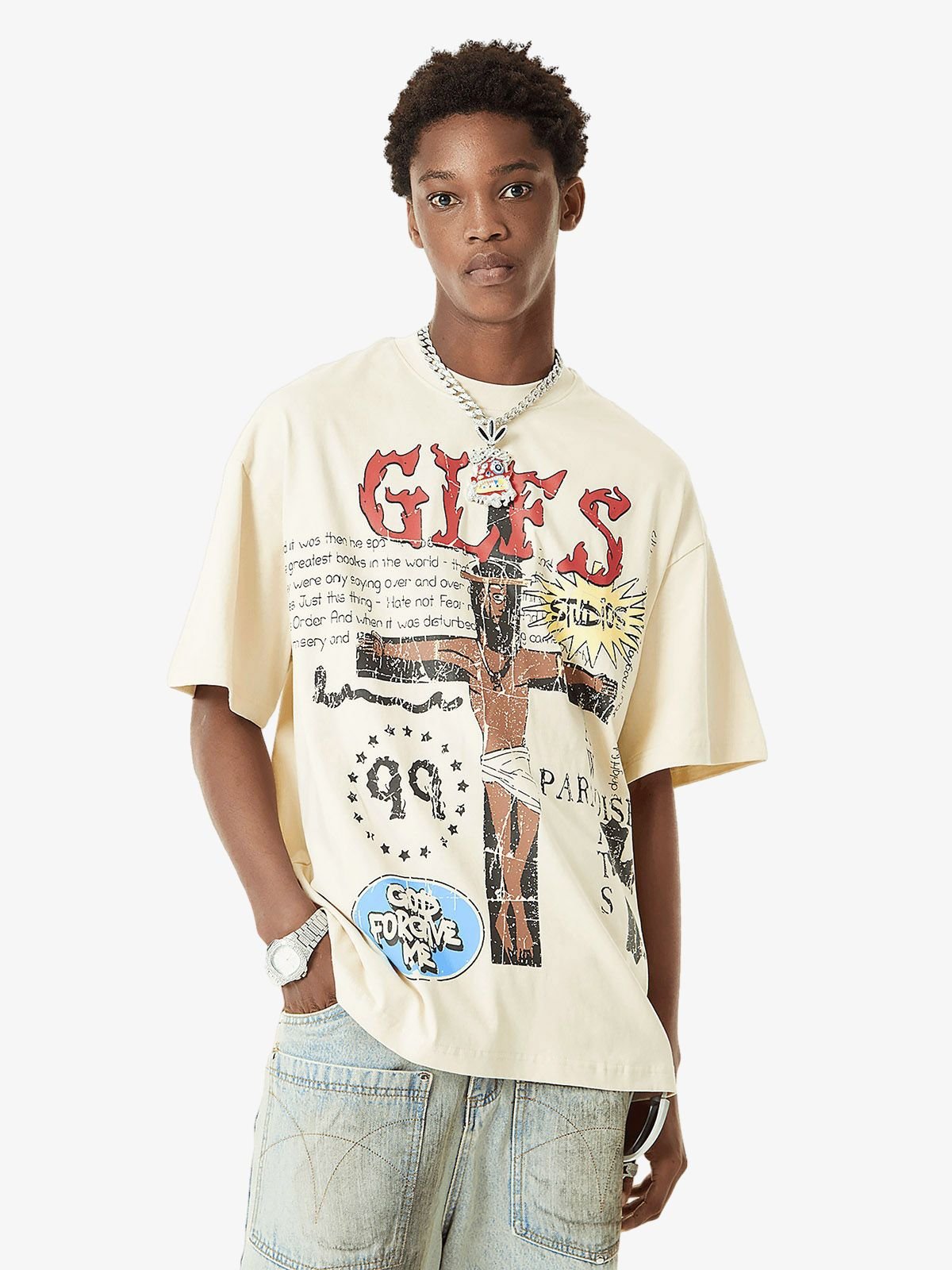 Funny Jesus Graffiti Street Rap T-shirt