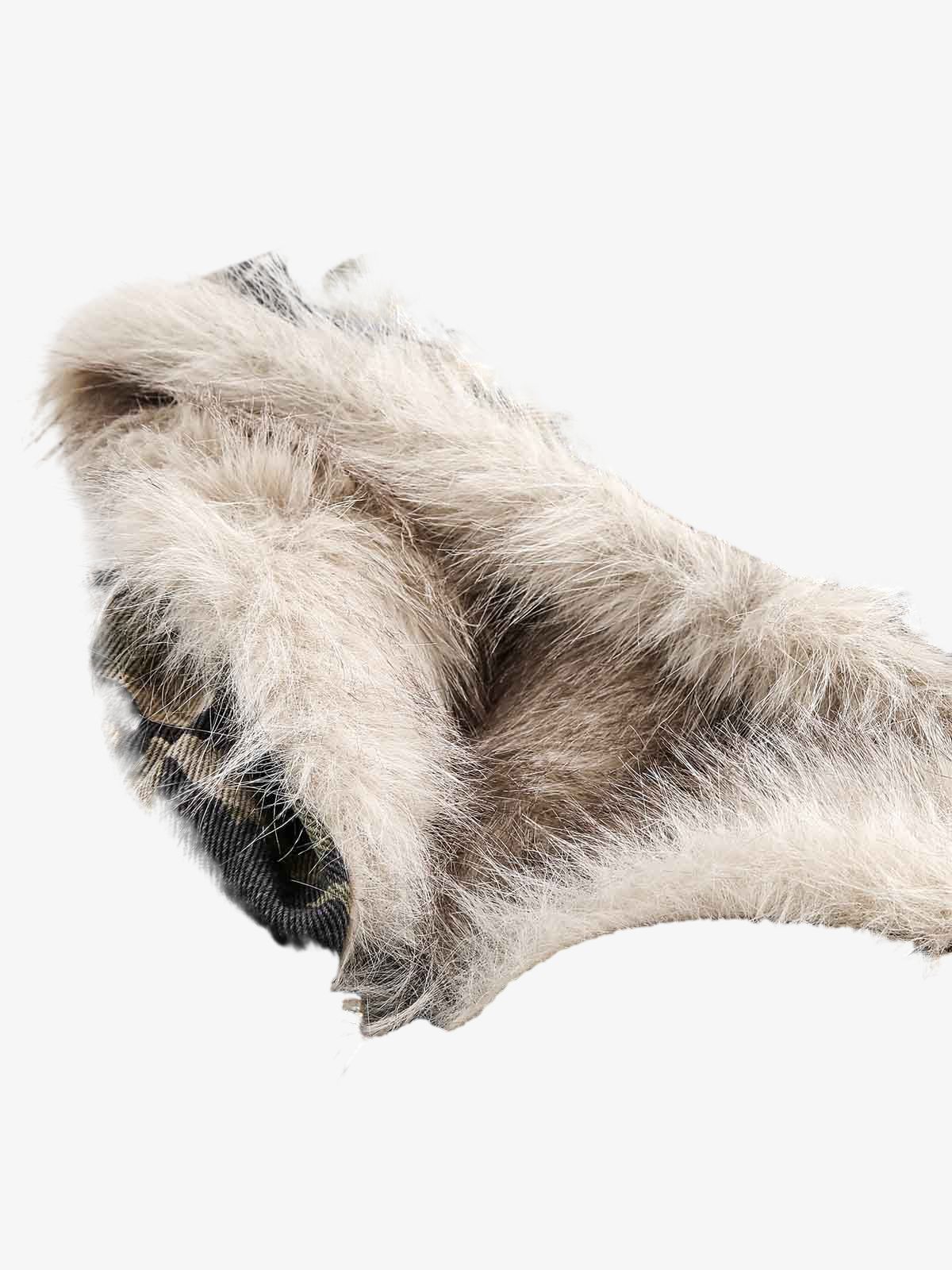 Camouflage Fur Hooded Jacket