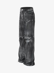 Street Batik Deconstructed Split Jeans