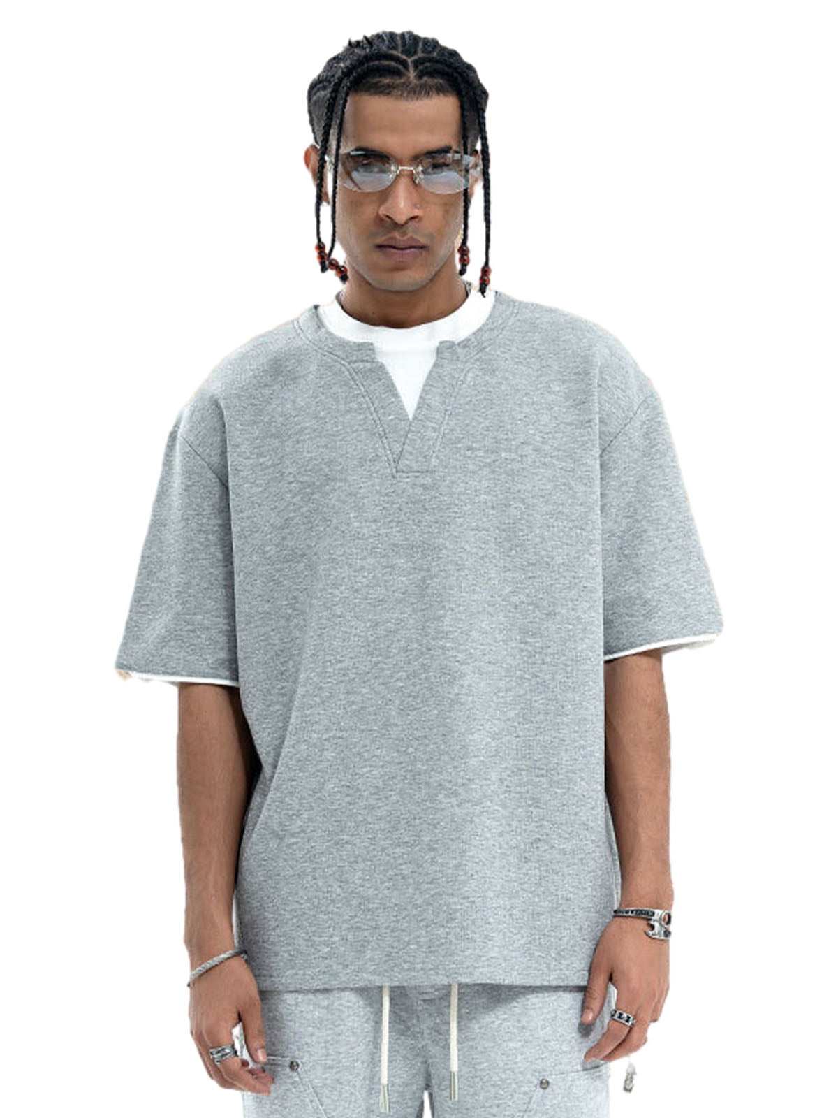 Cleanfit Faux Two-Piece Oversized T-Shirt