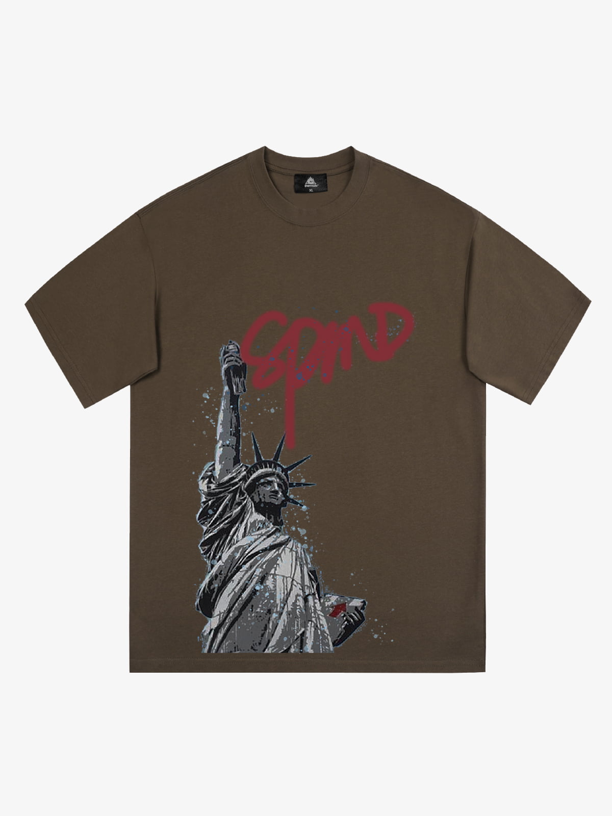 Orginal Funny Graffiti Statue Of Liberty Print T-shirt
