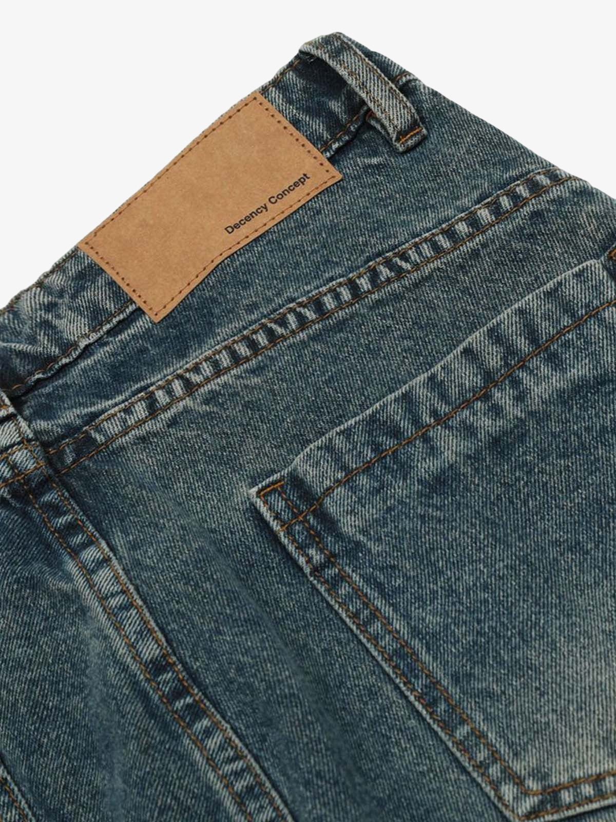 Washed Wide-Leg Balloon Jeans