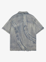 Washed Raw Edge Denim Shirt