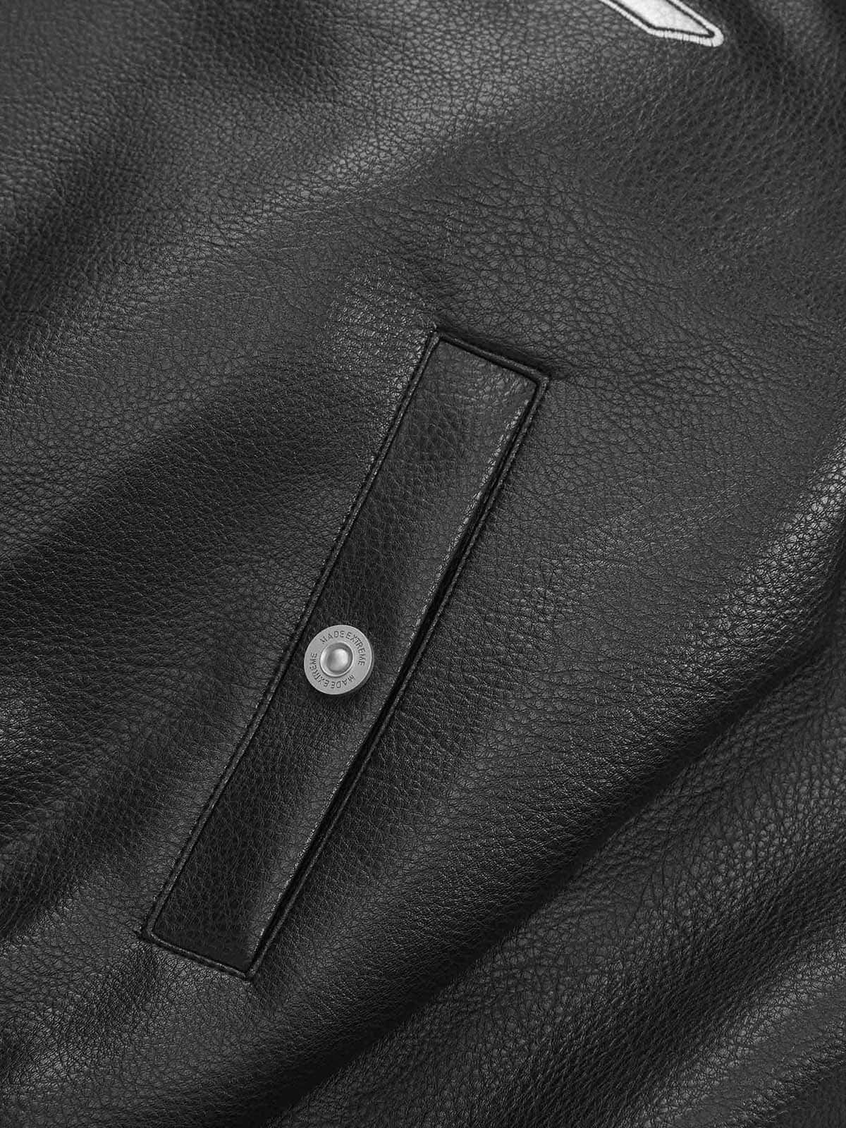 Faux Leather Vintage Street Black Air Jacket
