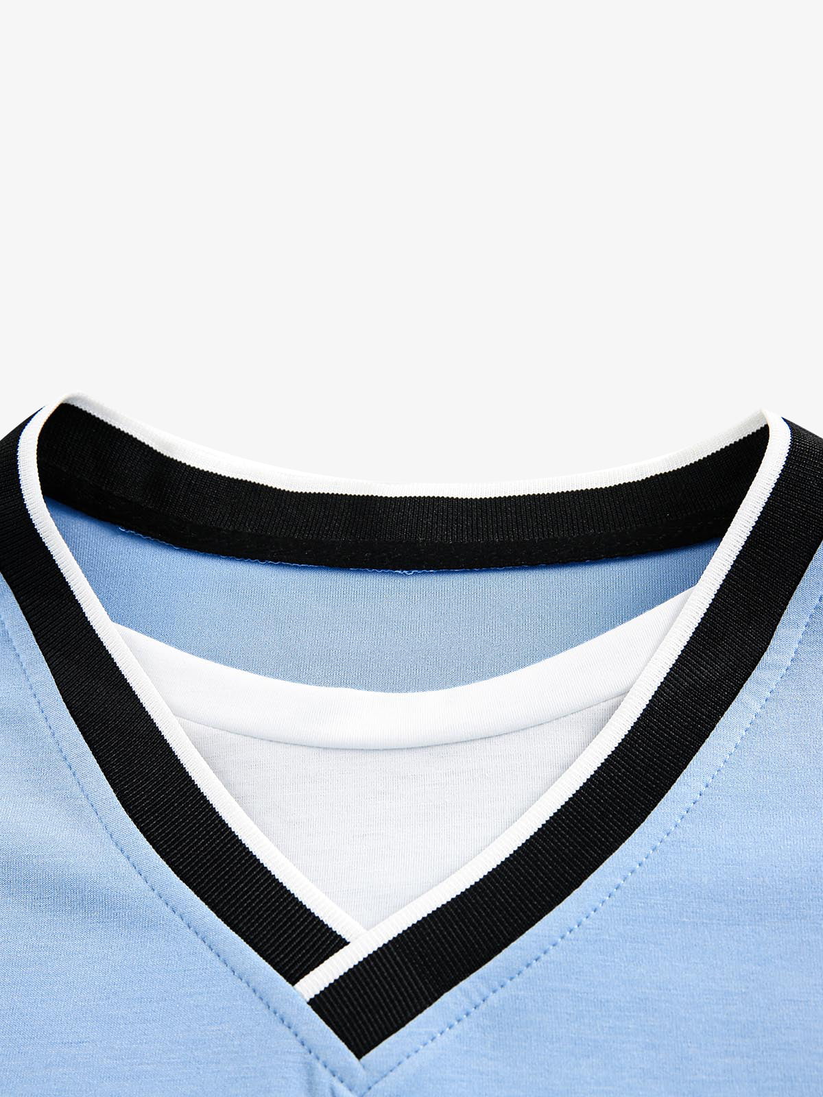 Faux Two-Piece Jersey Print Long Sleeve T-shirt