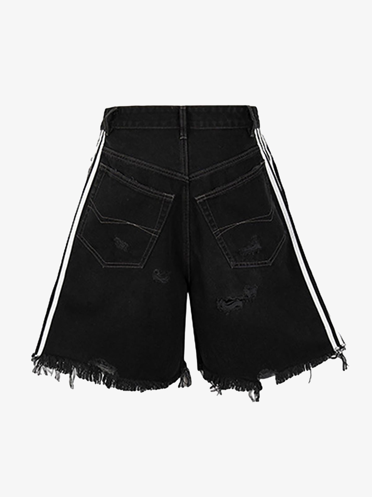 Retro Whisker Raw Edge Denim Shorts
