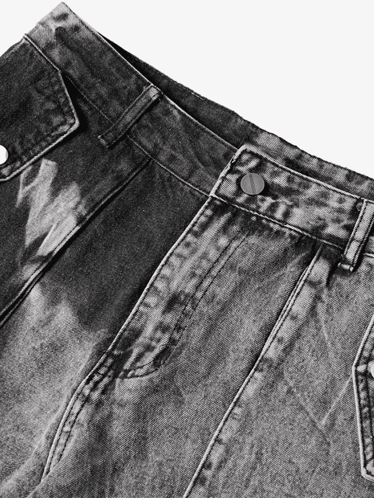 High Street Washed Distressed Work Jeans