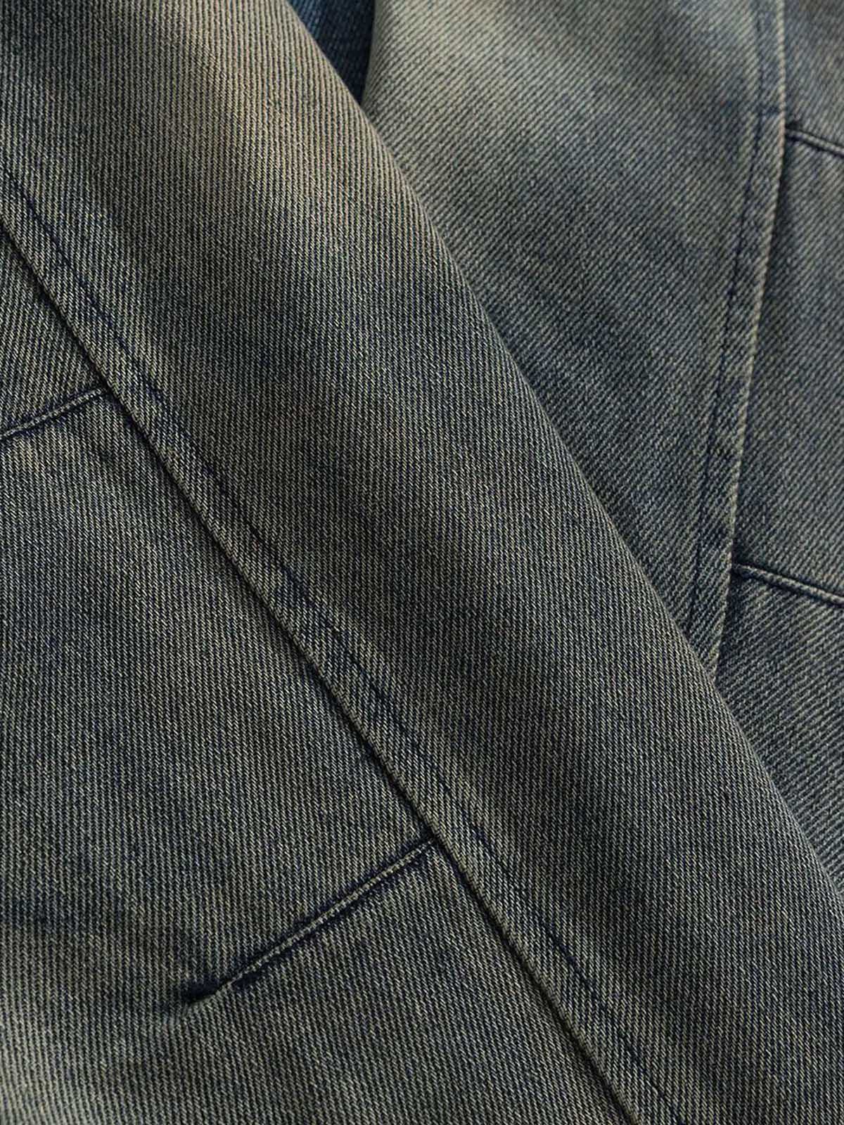 High Street Hip-hop Distressed Washed Denim Jacket
