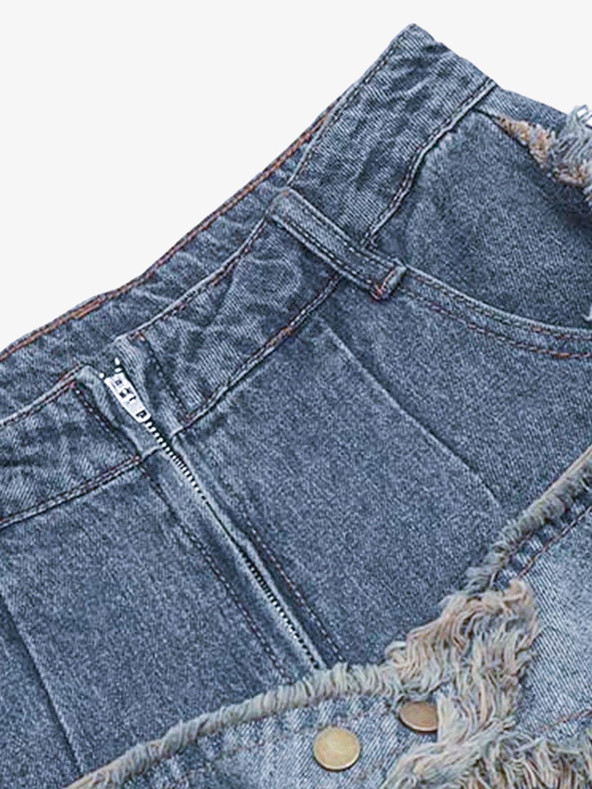 Patch Embroidered Straight-leg Jeans