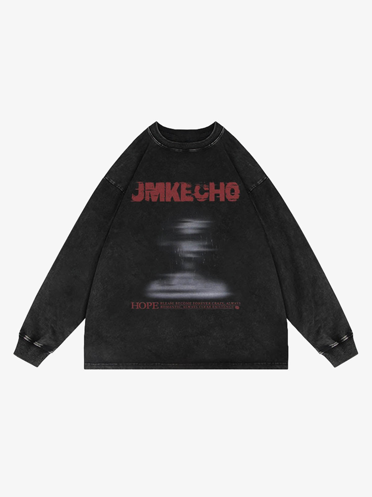 Blurred Silhouette Print Long Sleeve Shirt