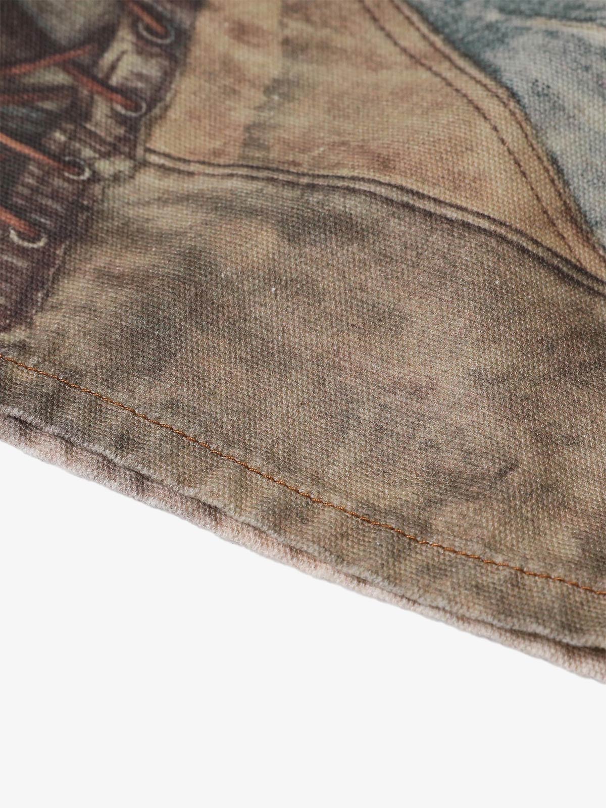 High Street Distressed Washed Printed Jeans