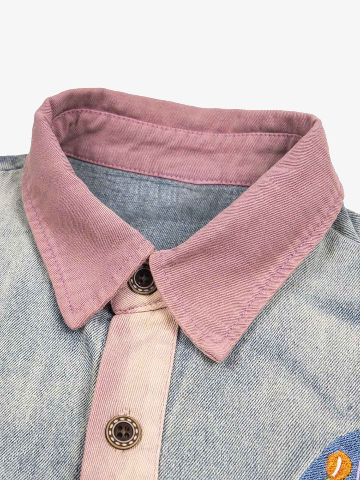 Embroidered Patch Denim Shirt