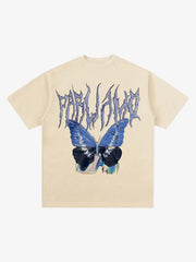 Vintage Butterfly Print Loose T-shirt