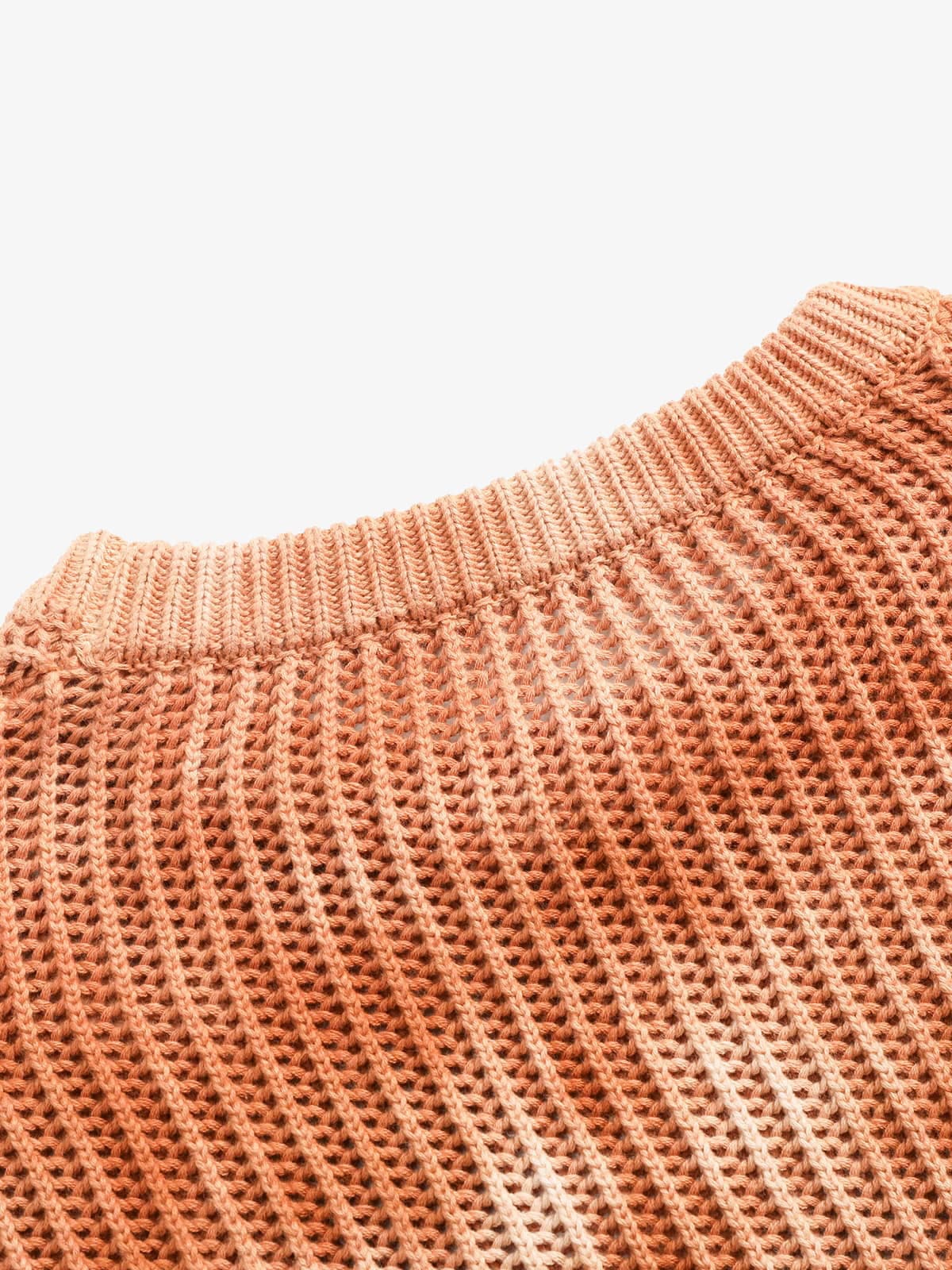 Gradient Ombre Knit  Crew Neck Sweater