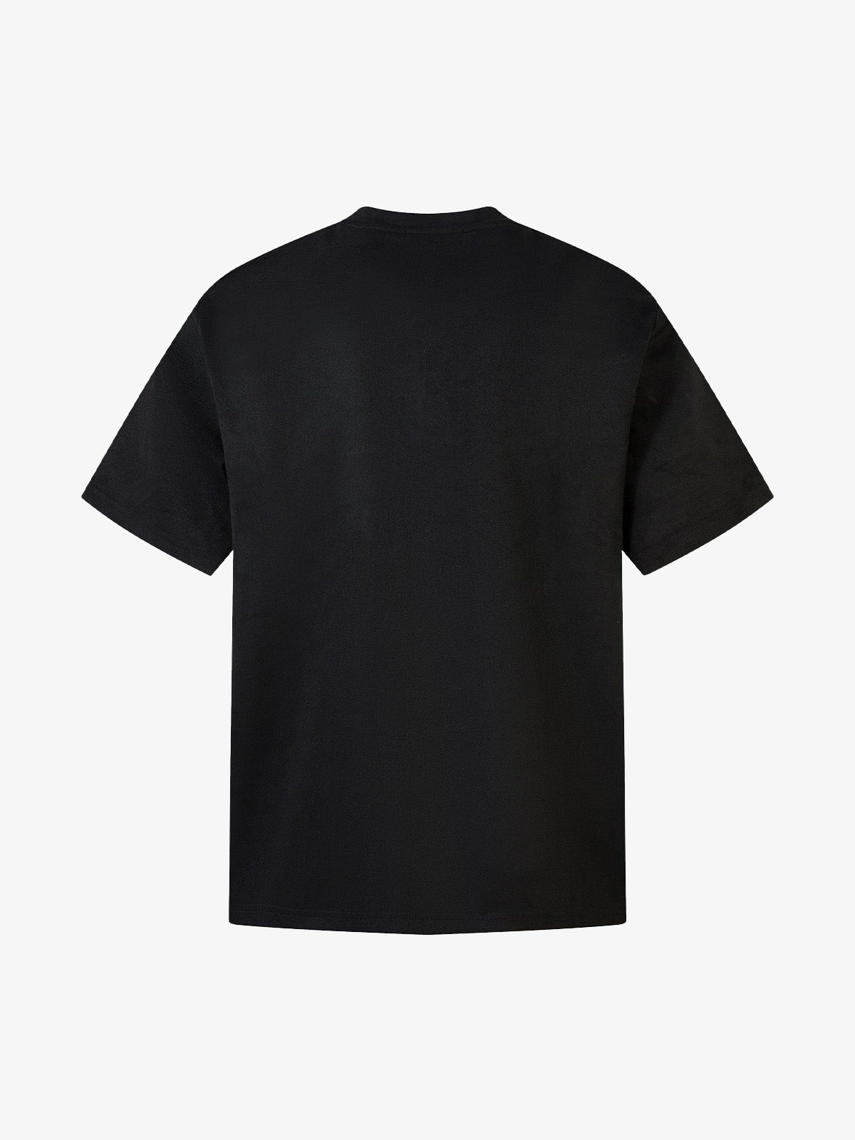 Retro Quarter Zip Up Suede Embroidered T-shirt