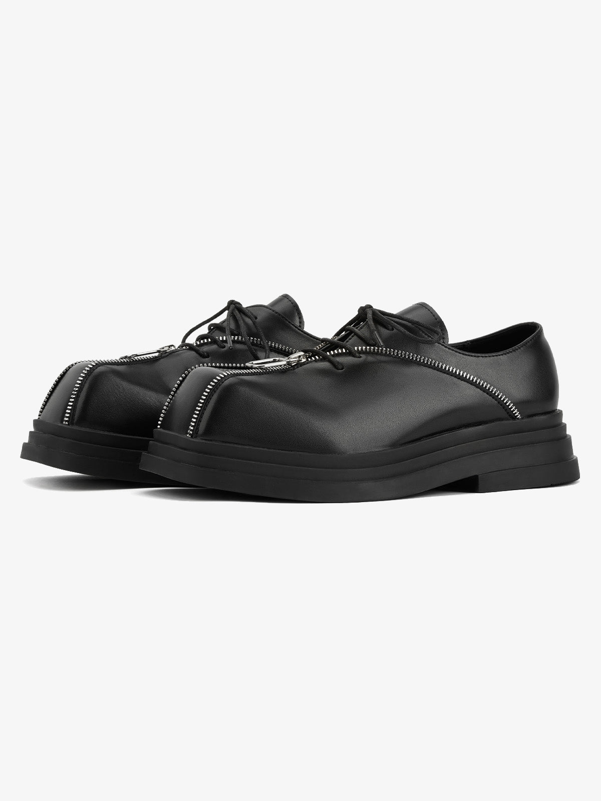 Punk Personality Zipper Design Leather Shoes