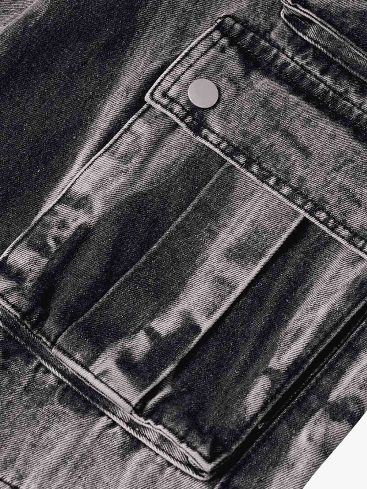 High Street Washed Distressed Work Jeans