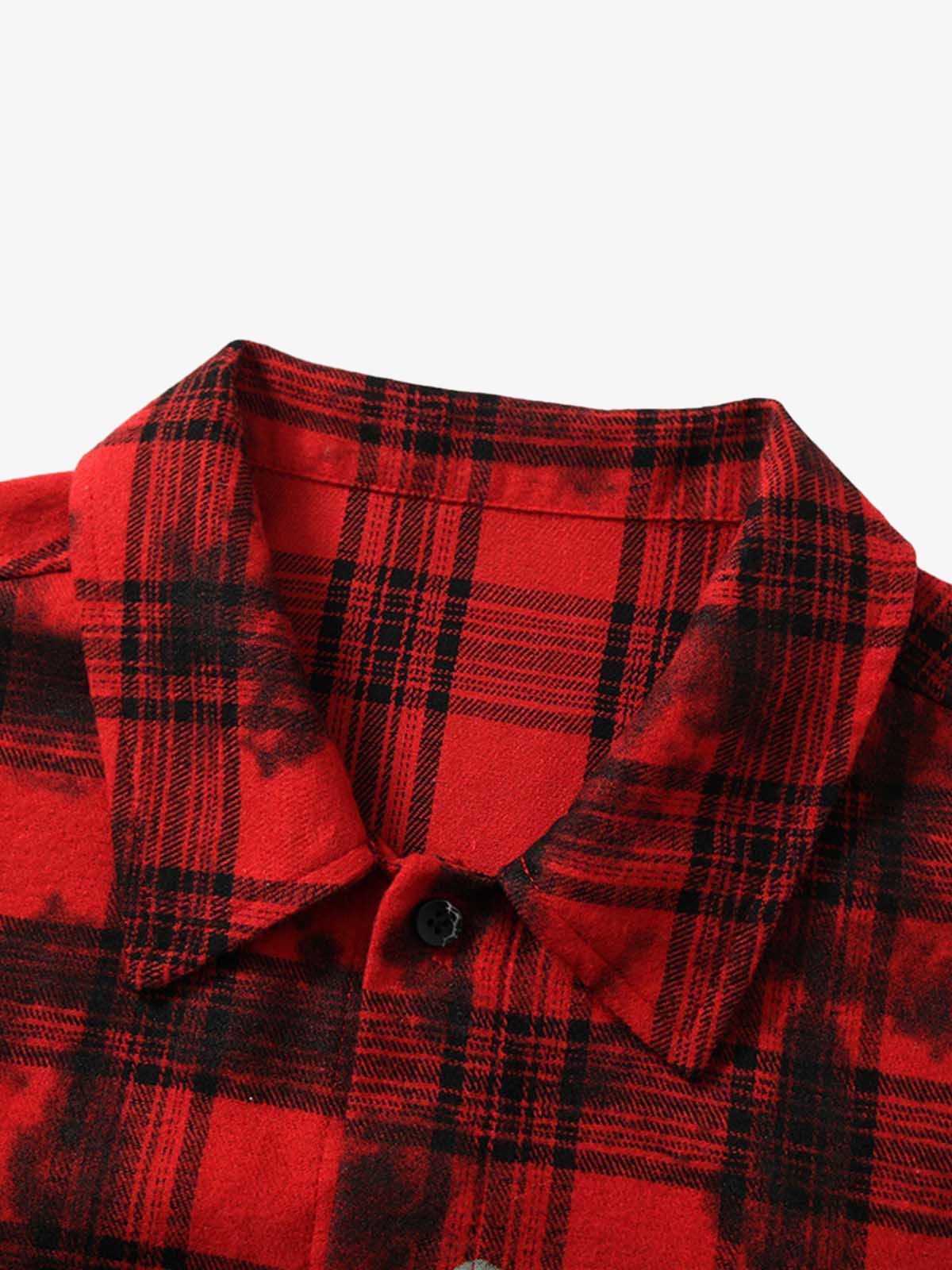 Street Creative Pin Print Plaid Shirt