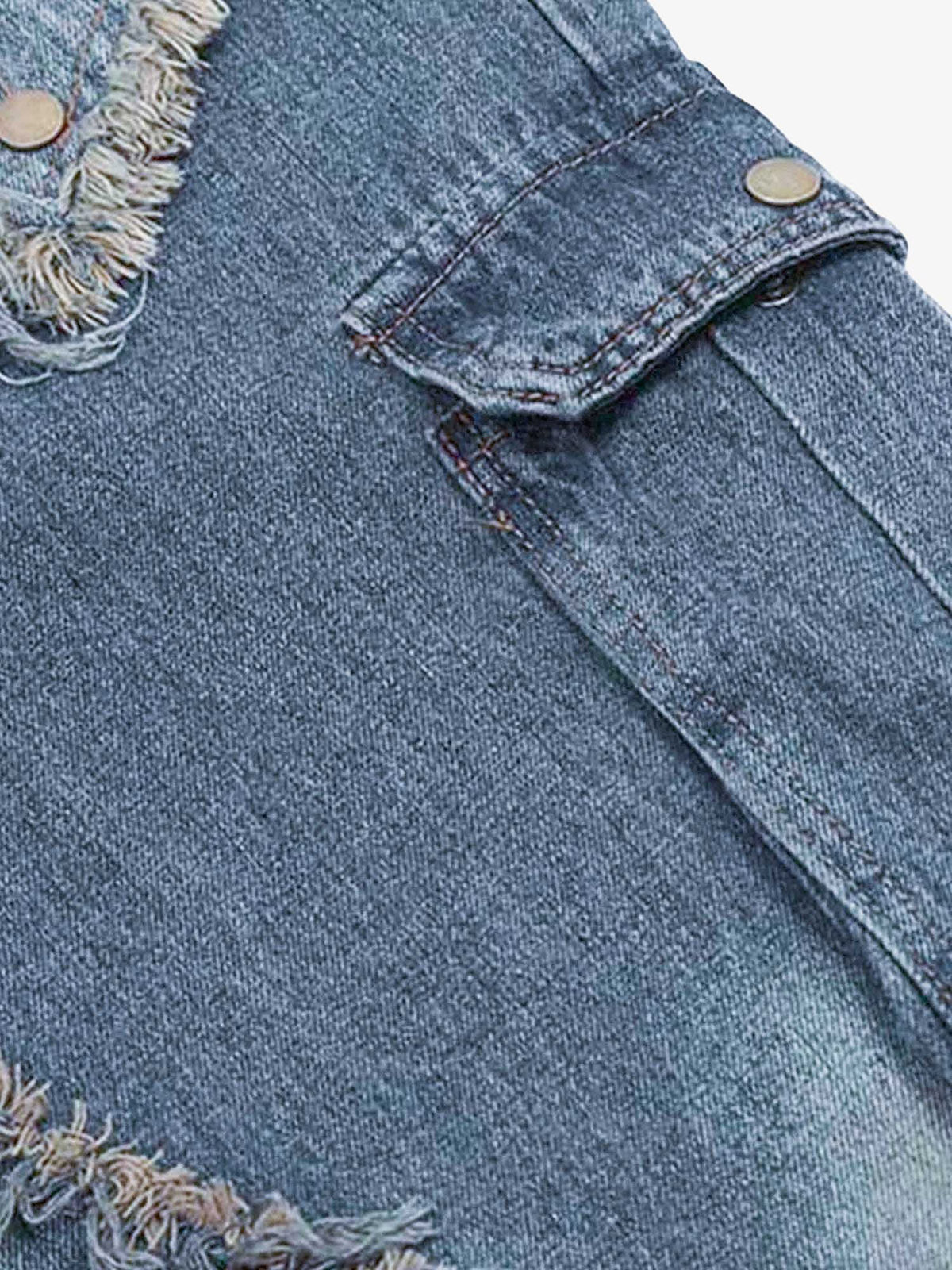 Patch Embroidered Straight-leg Jeans