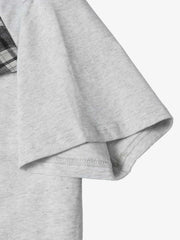 Plaid Scarf Crew Neck T-Shirt