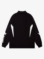 Star Contrast Color Long Sleeve Quarter Zipper Shirt