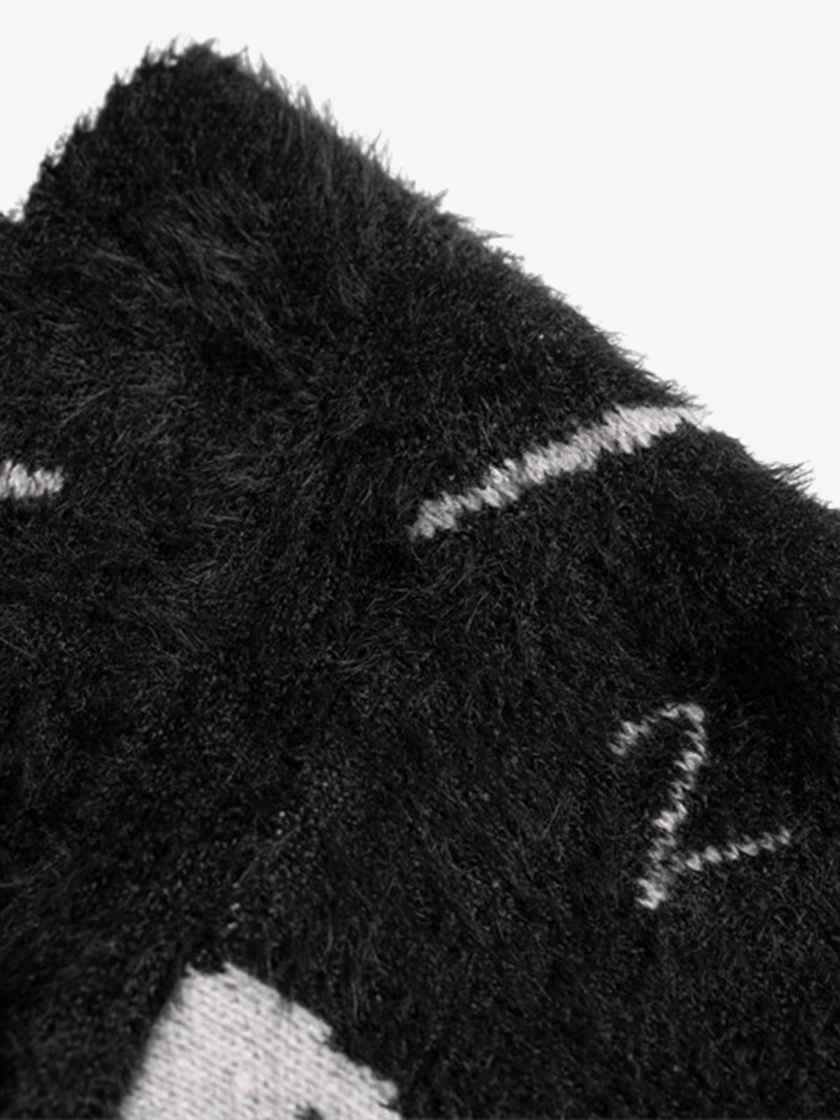 Ripped Knit Turtleneck Sweater
