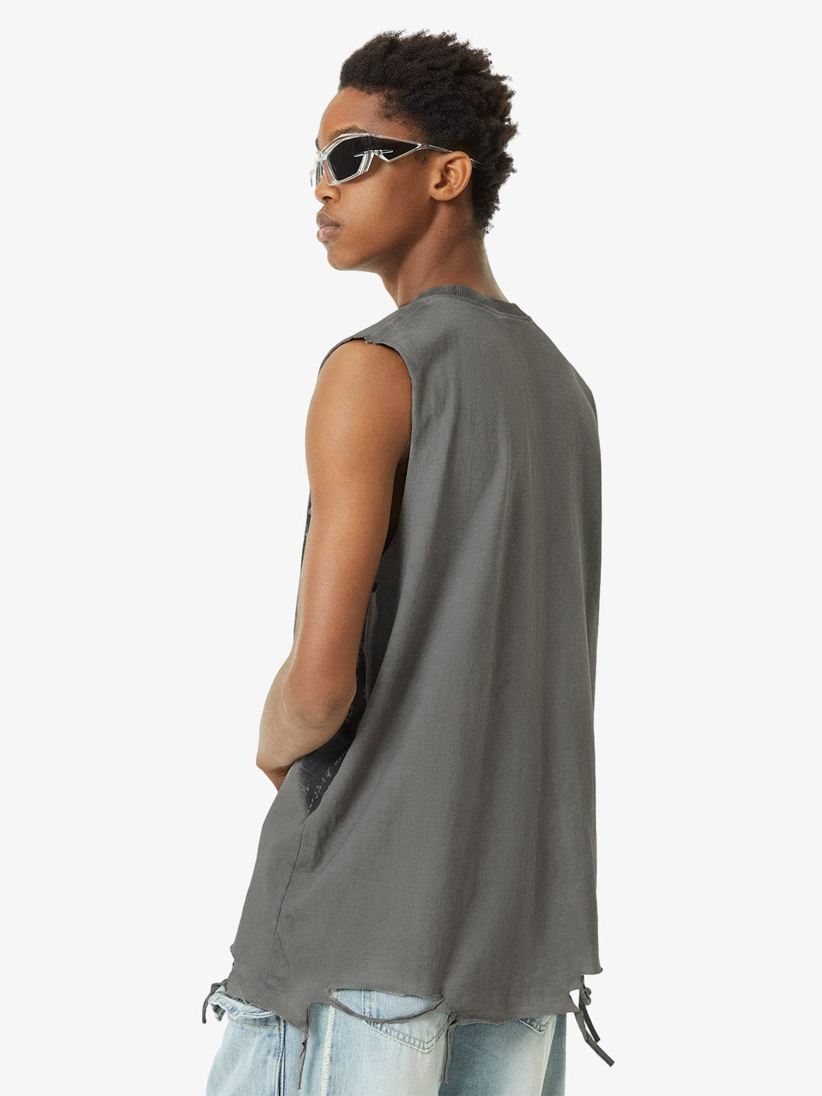 Vintage Necklace Star Print Hip-Hop Tank Top