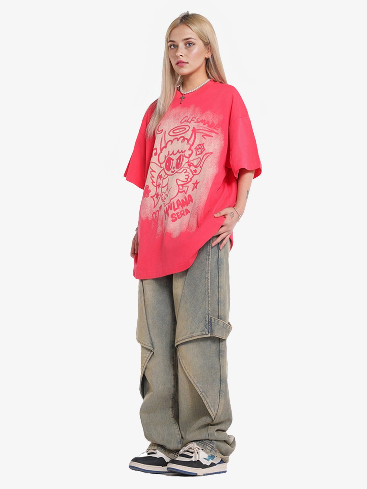 Oversized Angel Graphic T-Shirt