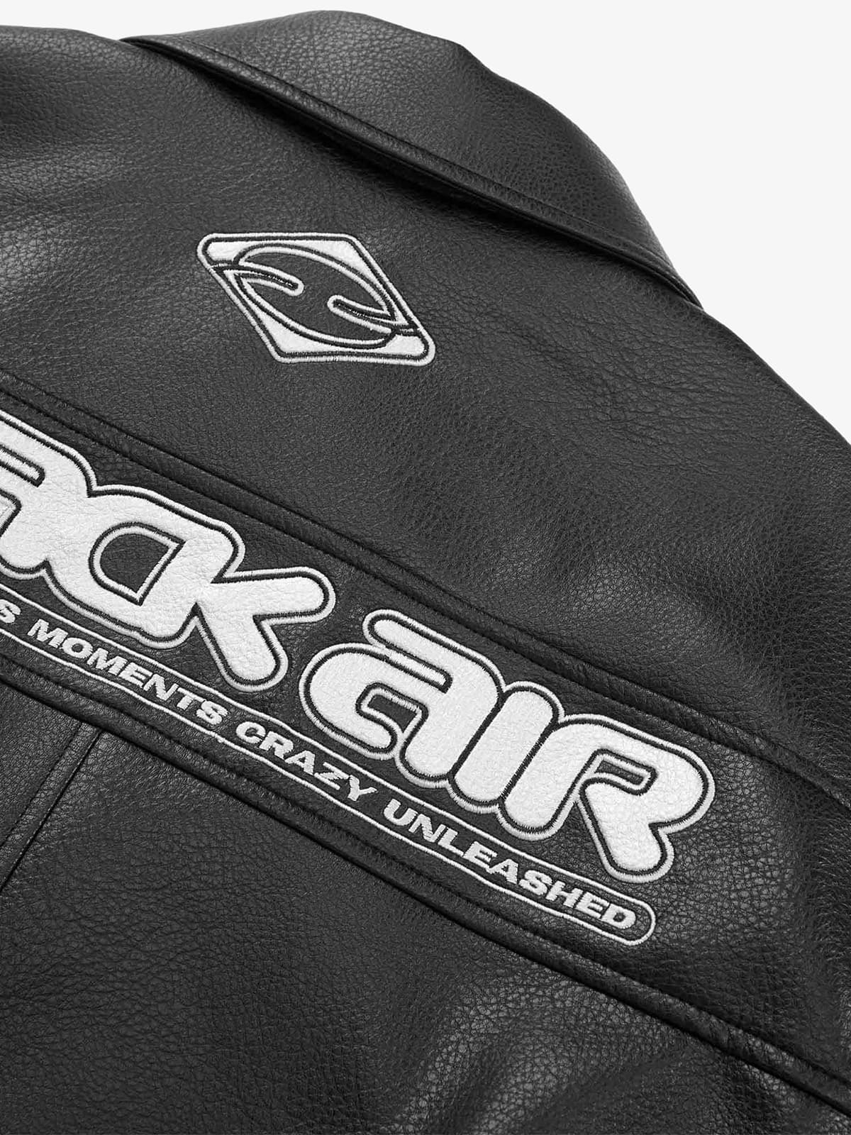 Faux Leather Vintage Street Black Air Jacket