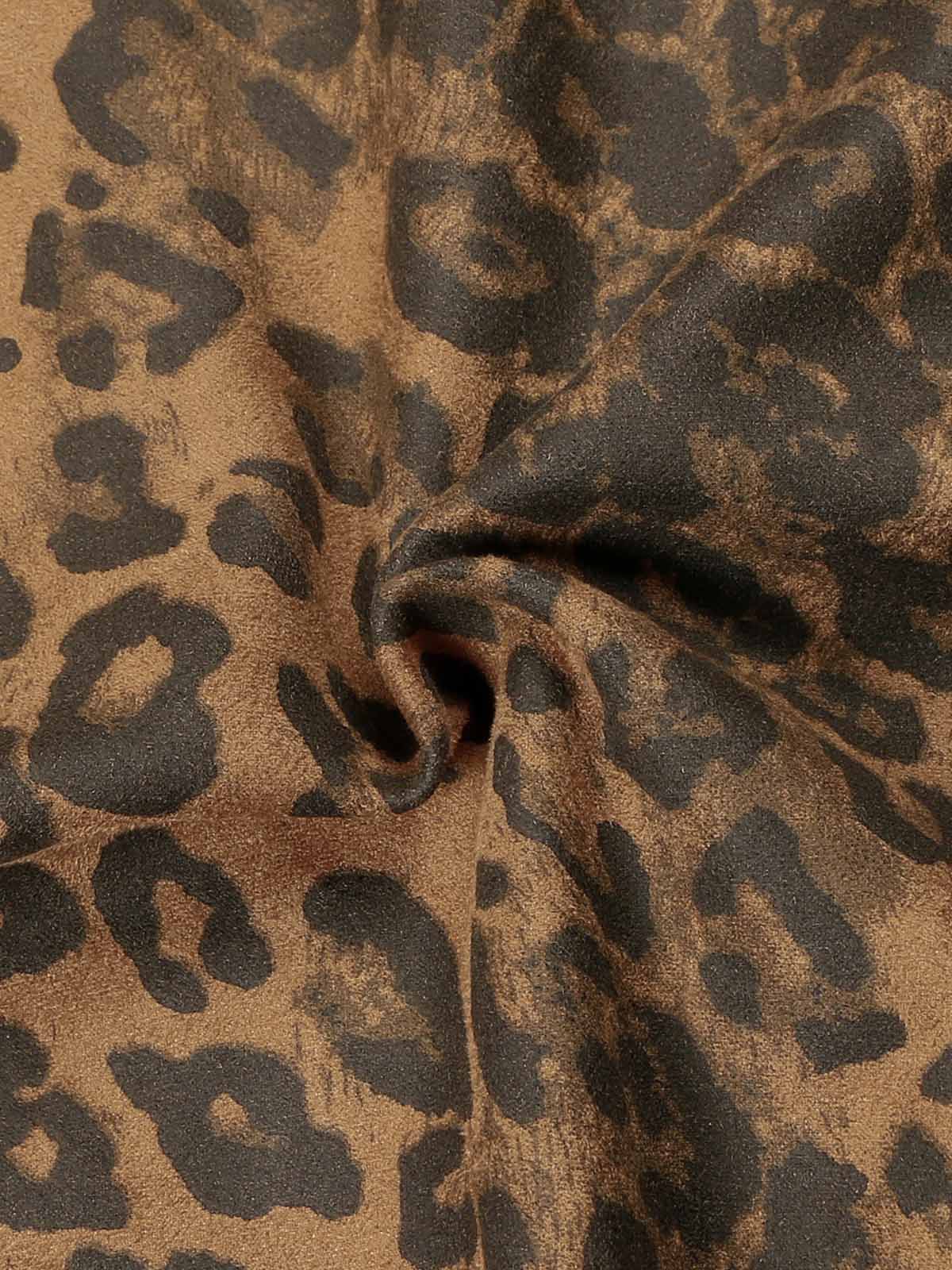 French Terry Cheetah Print Suede Tracksuit