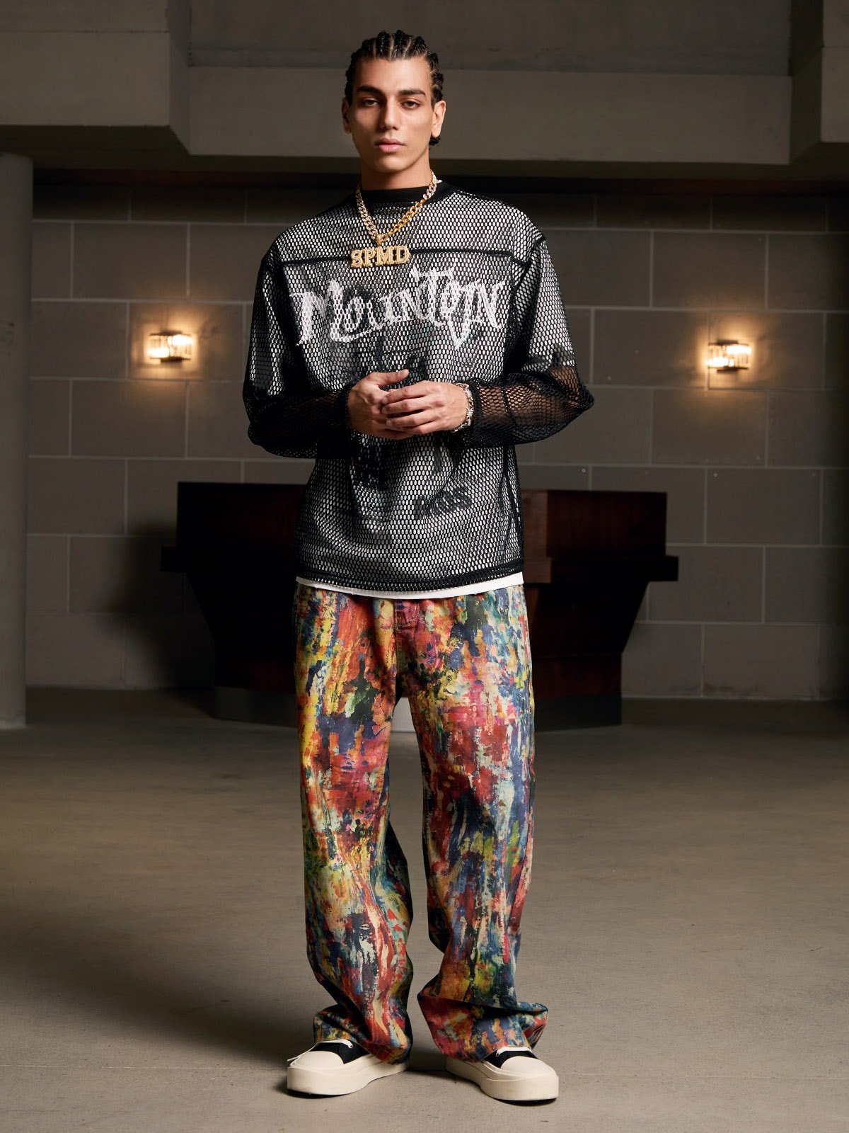 Street Oil Painting Color Straight Jeans