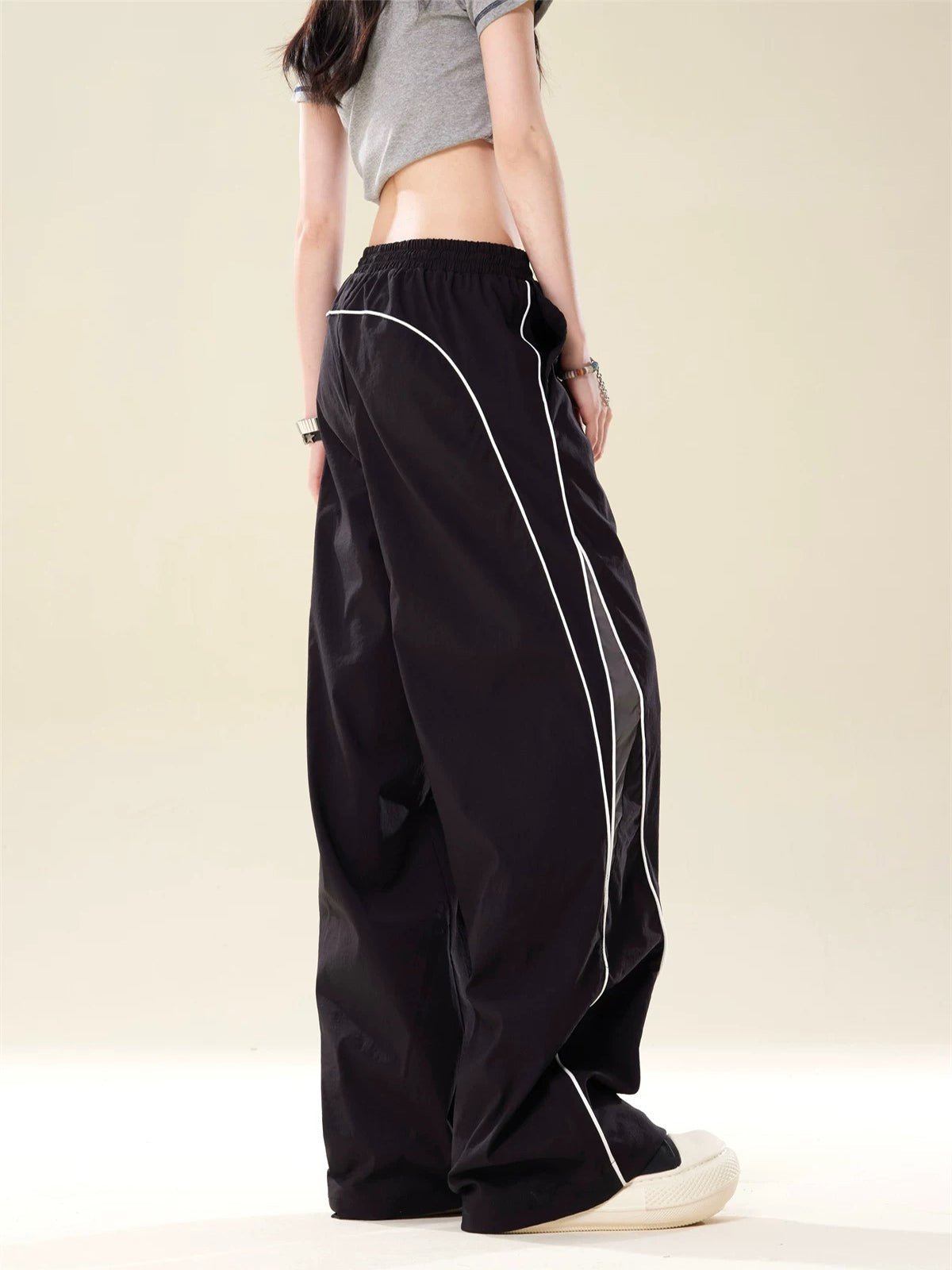 Retro Color Matching Casual Pants
