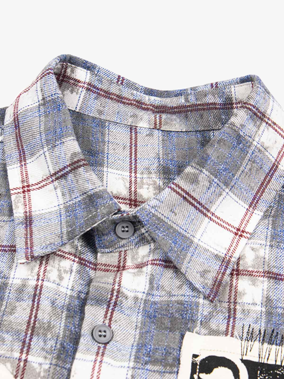 Retro Cleanfit Patch Embroidered Plaid Shirt