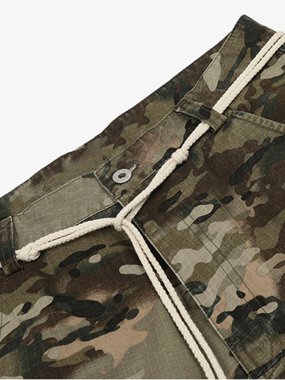 Camouflage Drawstring Cargo Pants