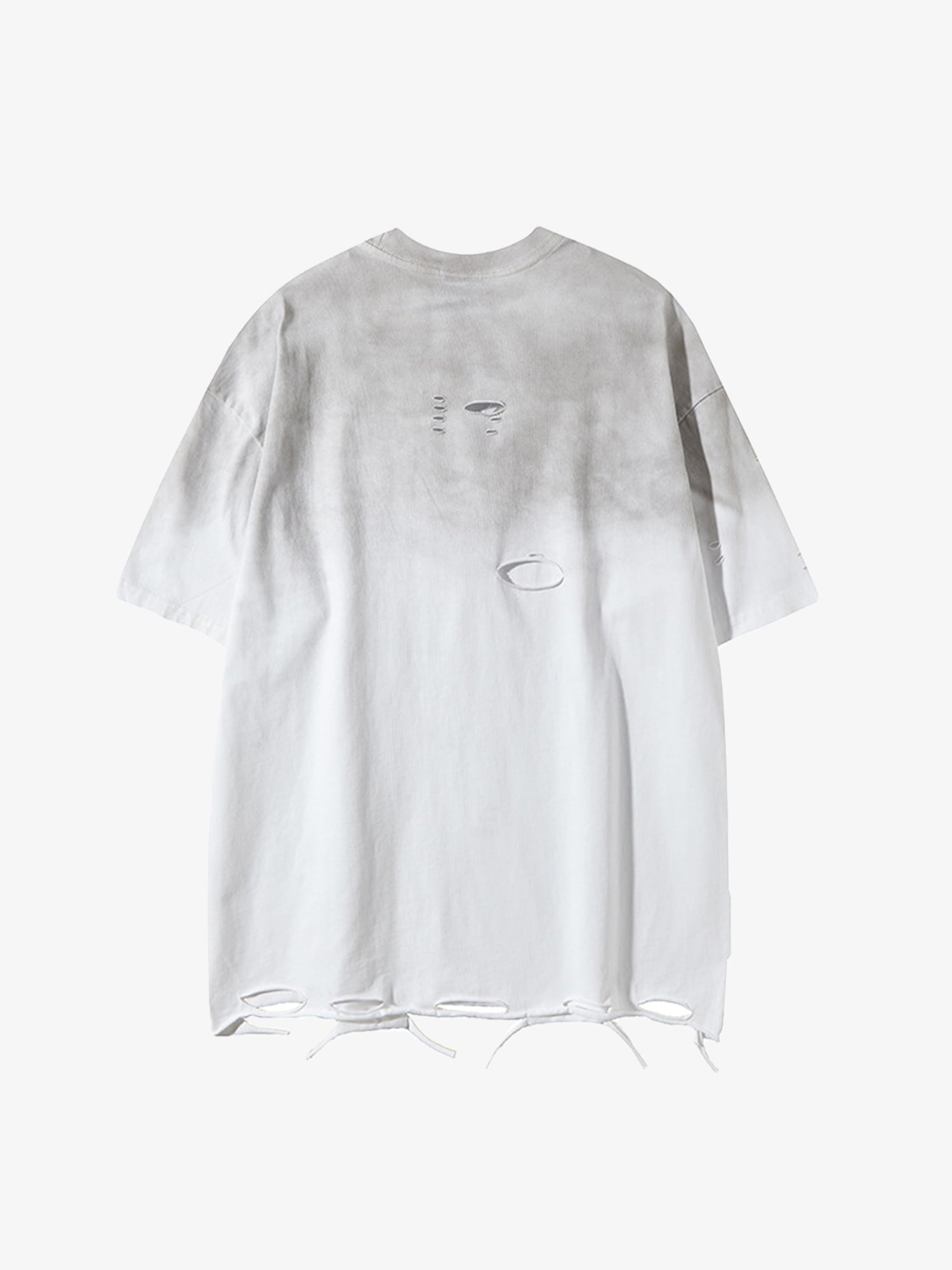 Tie -Dye Tattered Edge Necklace T-shirt