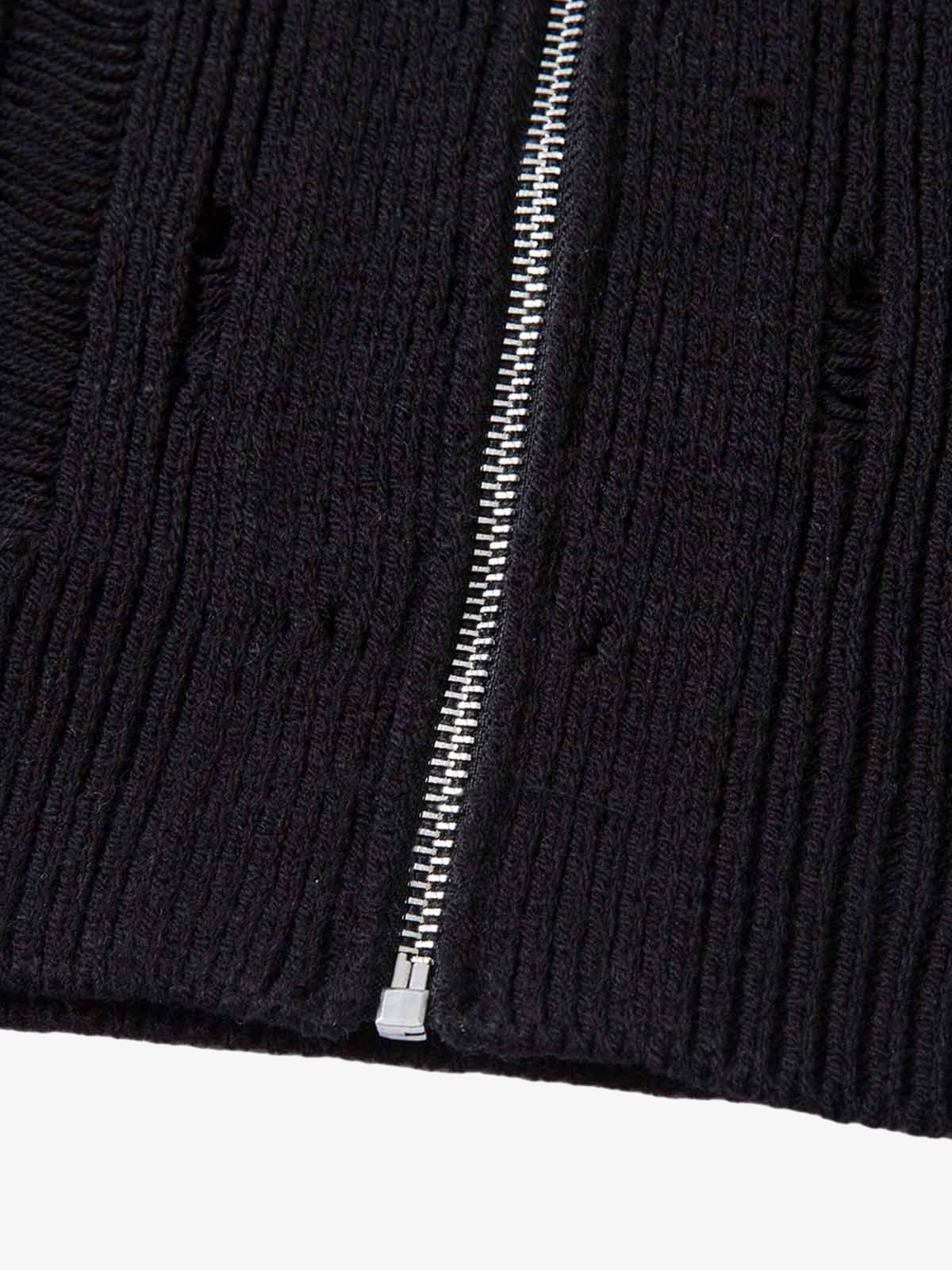 Cleanfit Black Knit Zip-Up Short-Sleeve Shirt
